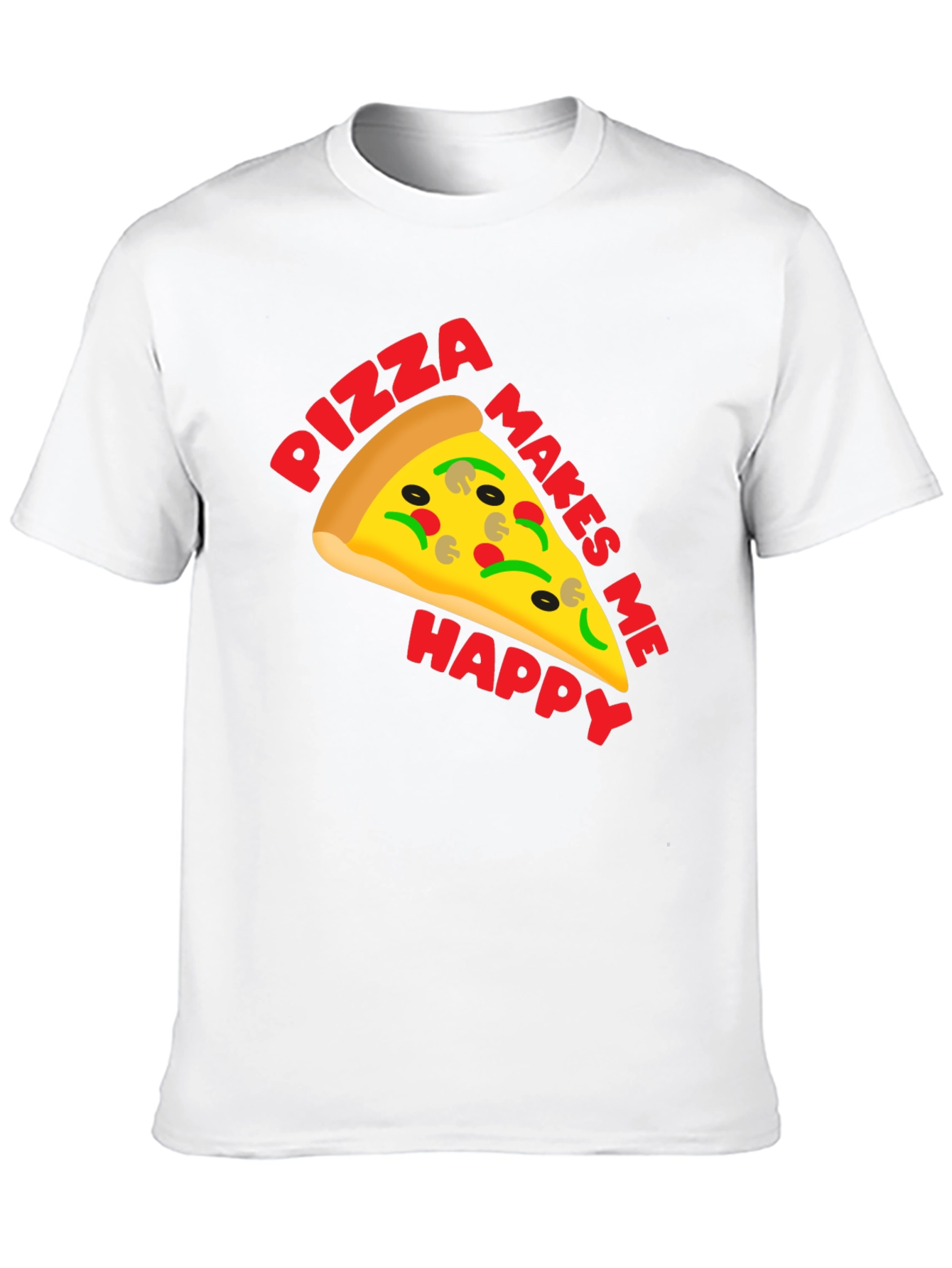 Pizza Makes Me Happy Graphic T-Shirt