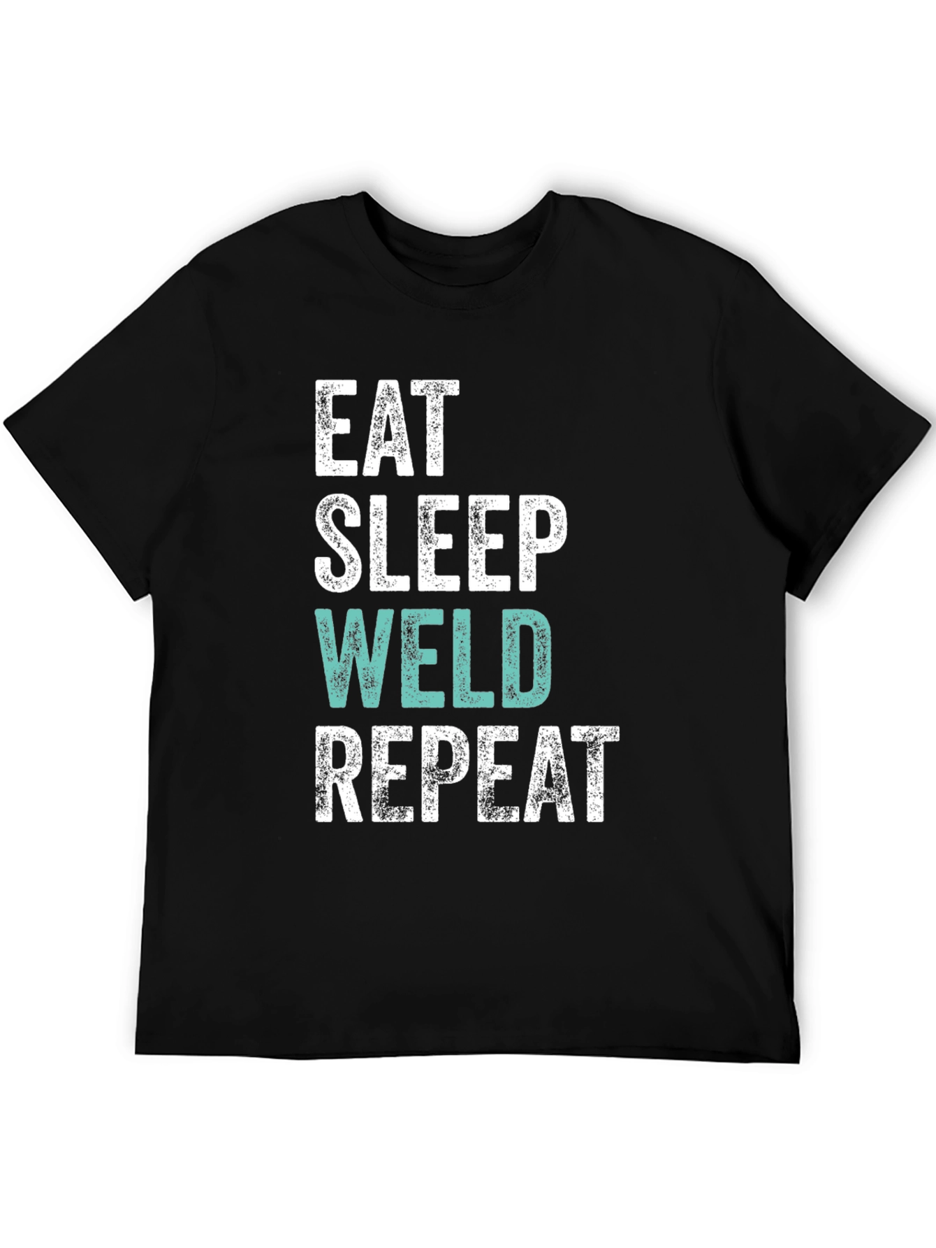Eat Sleep Weld Repeat Black Graphic T-Shirt