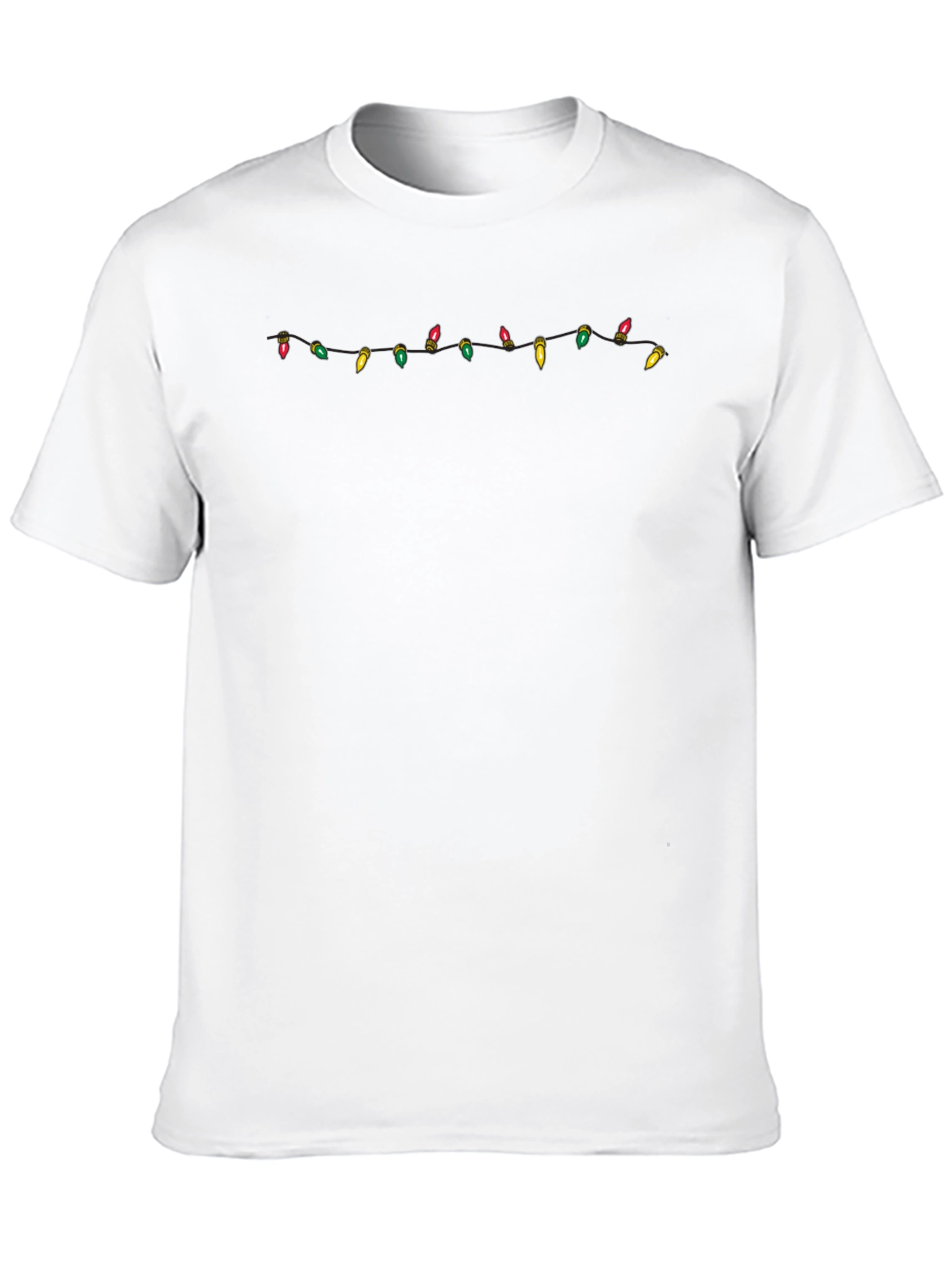 Festive String Lights Graphic Tee - Black