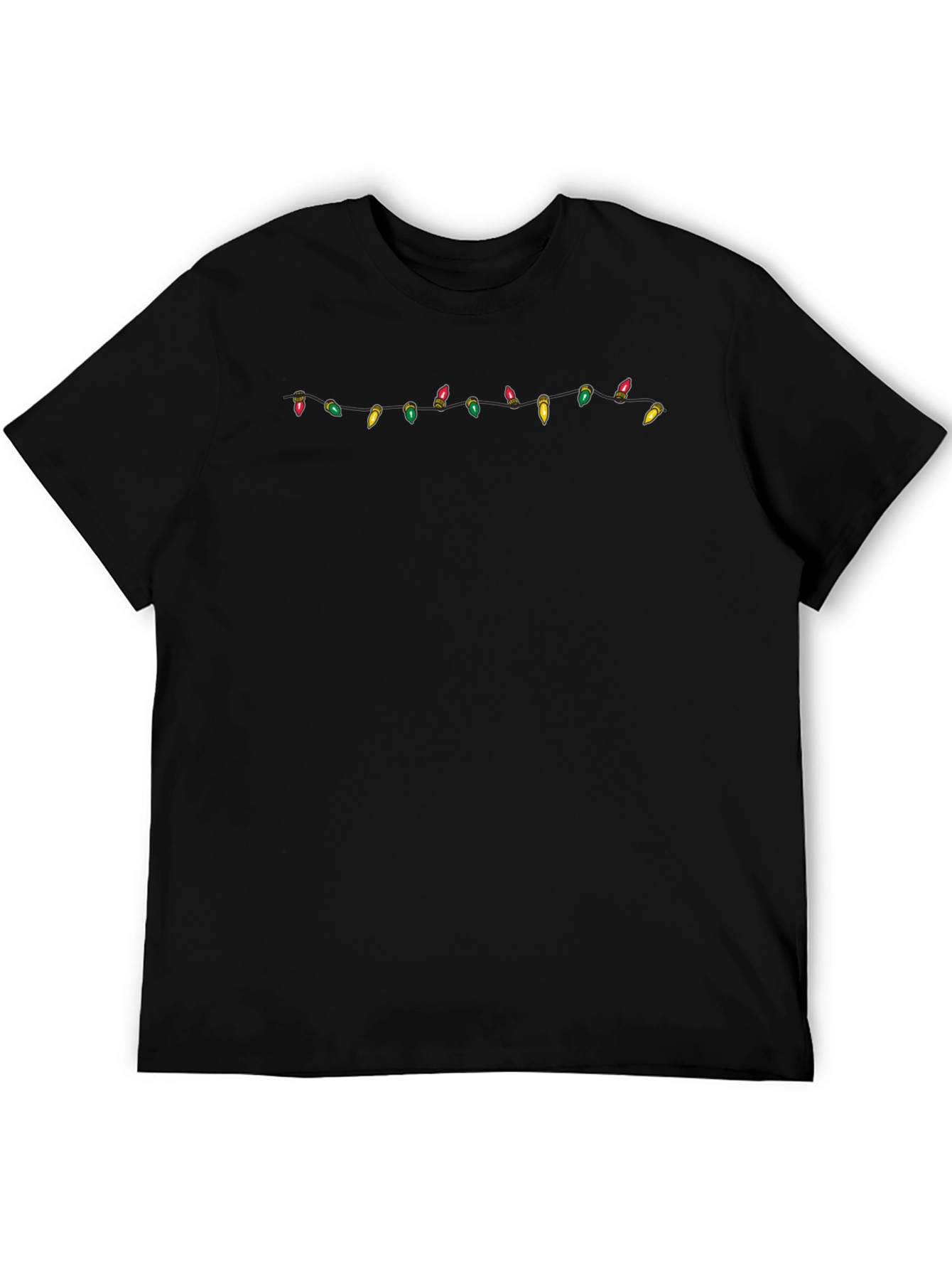 Festive String Lights Graphic Tee - Black