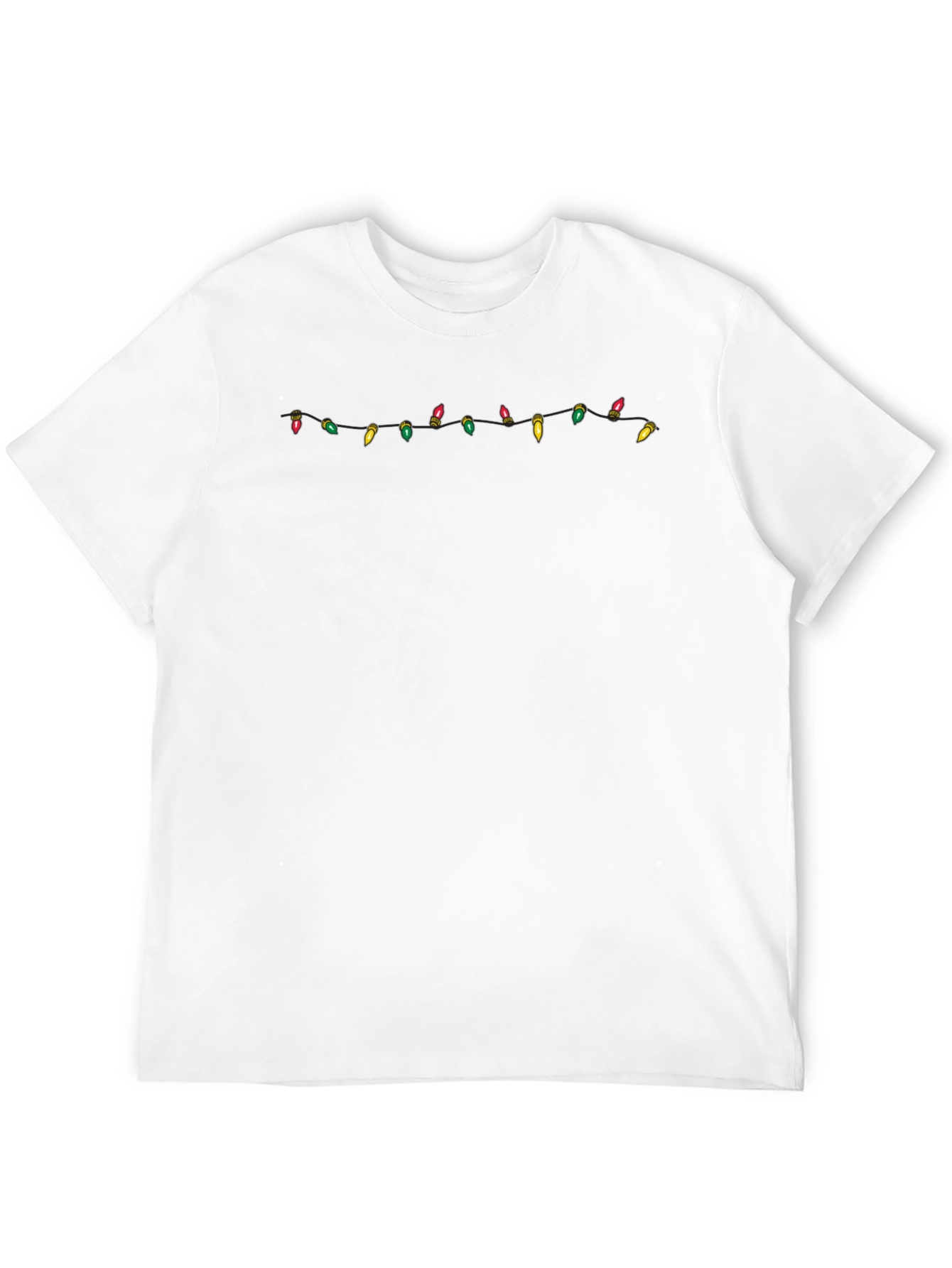 Festive String Lights Graphic Tee - Black