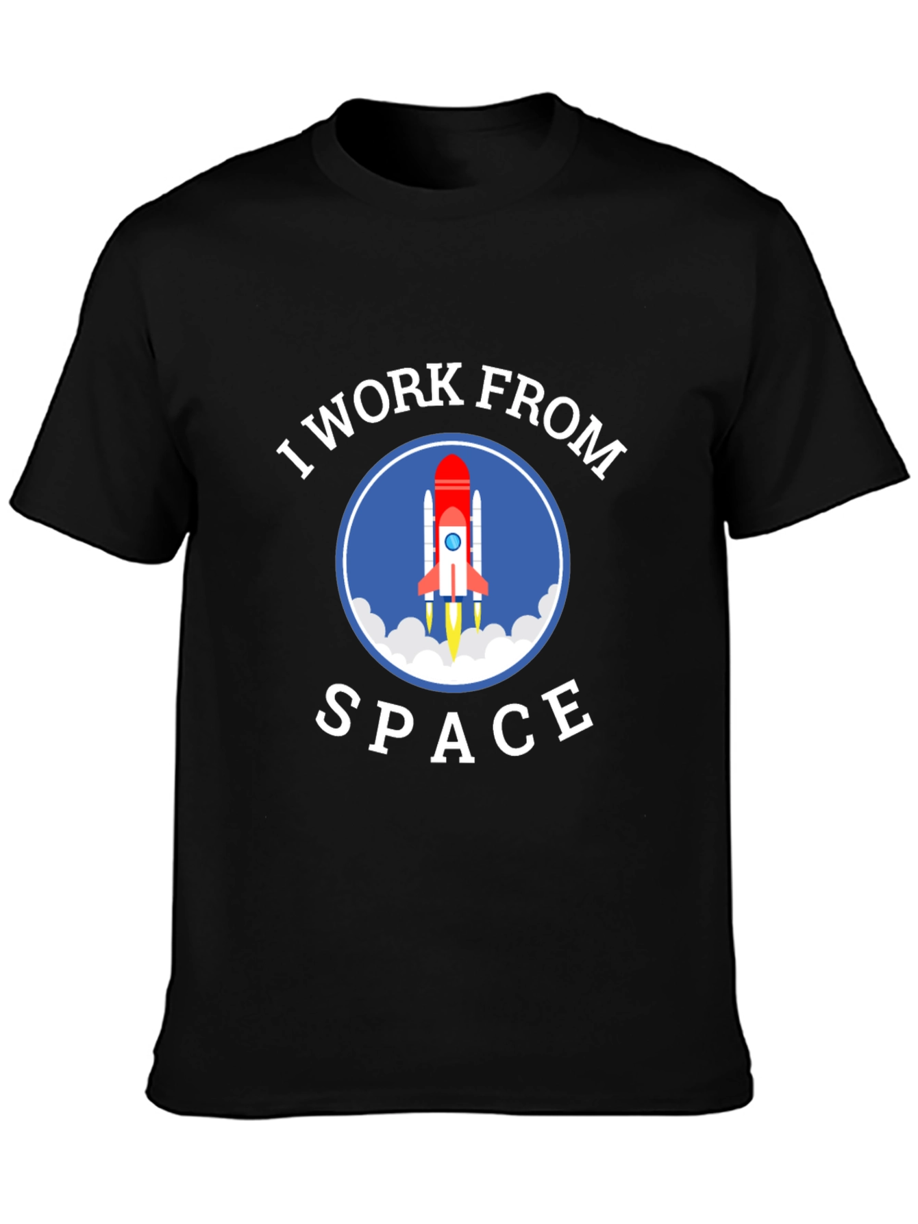 I Work From Space Graphic T-Shirt - Black