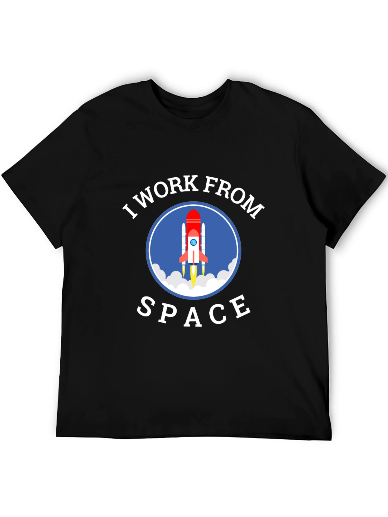 I Work From Space Graphic T-Shirt - Black