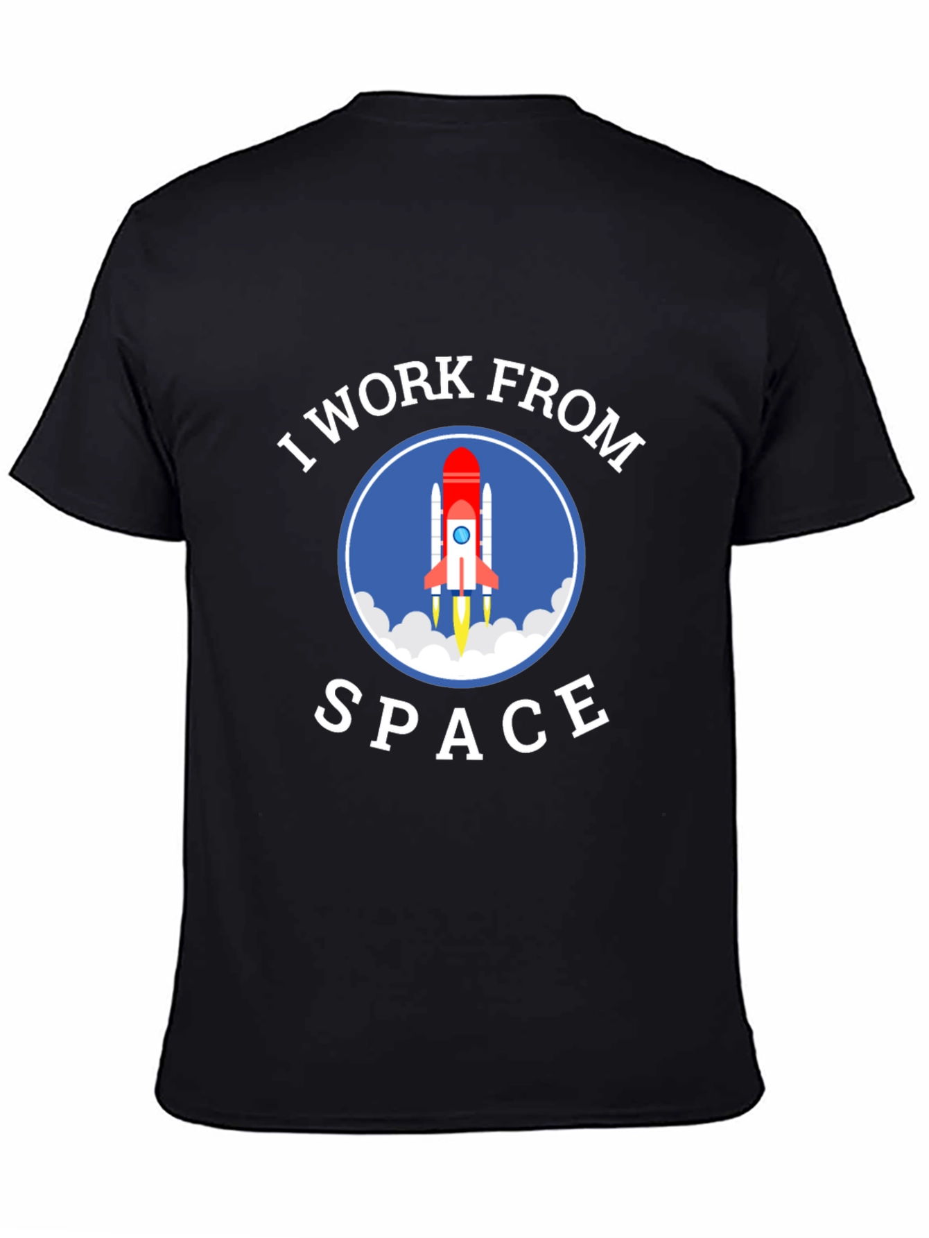 I Work From Space Graphic T-Shirt - Black