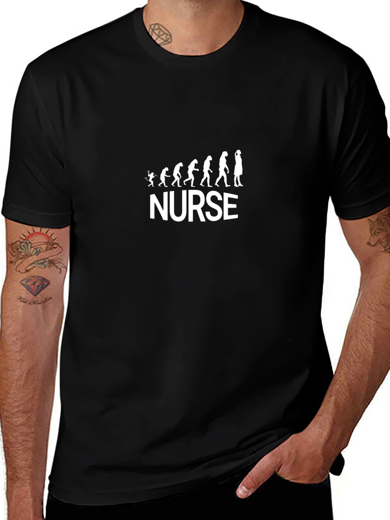 Nurse Evolution Graphic T-Shirt - Black