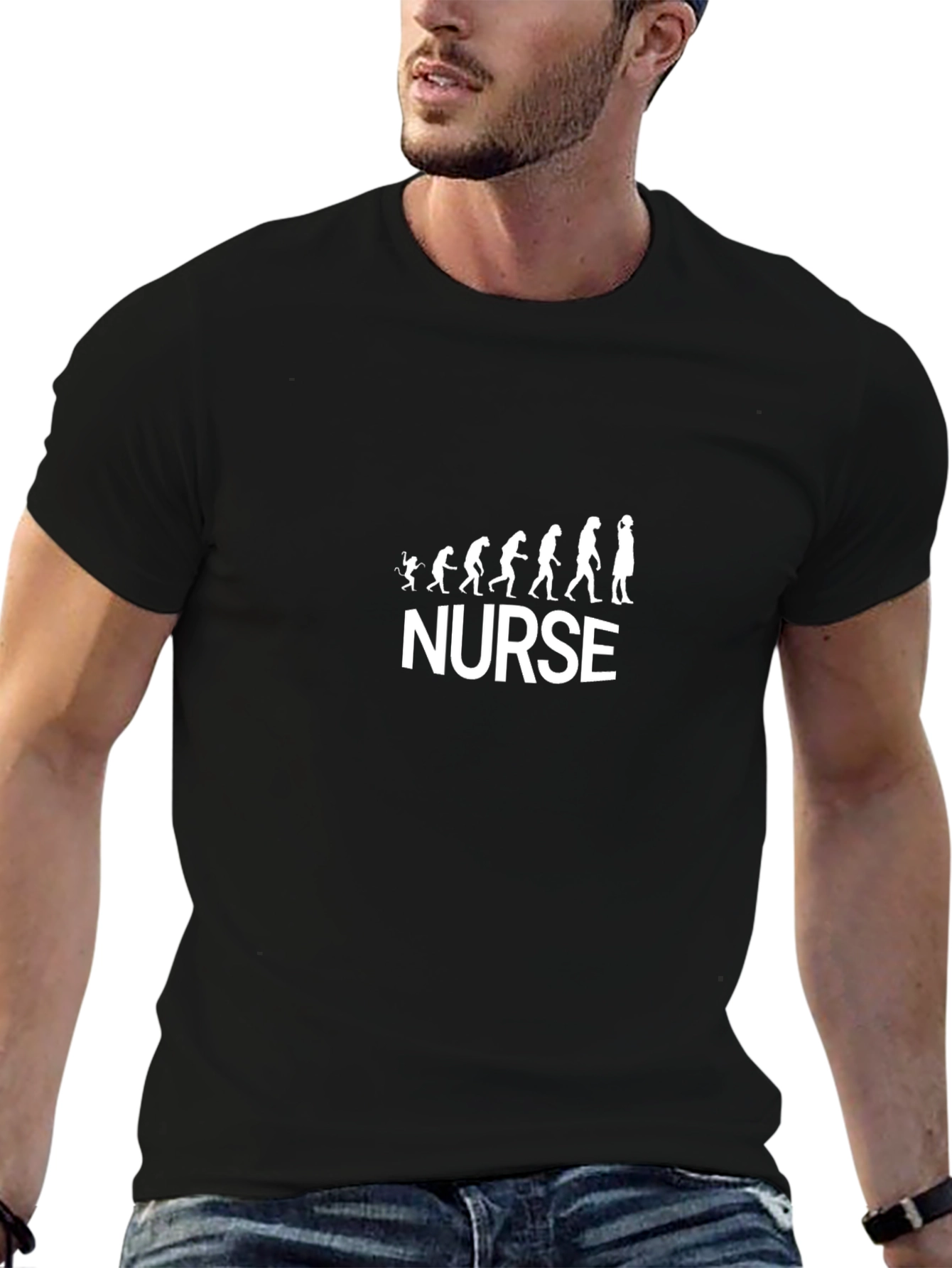 Nurse Evolution Graphic T-Shirt - Black