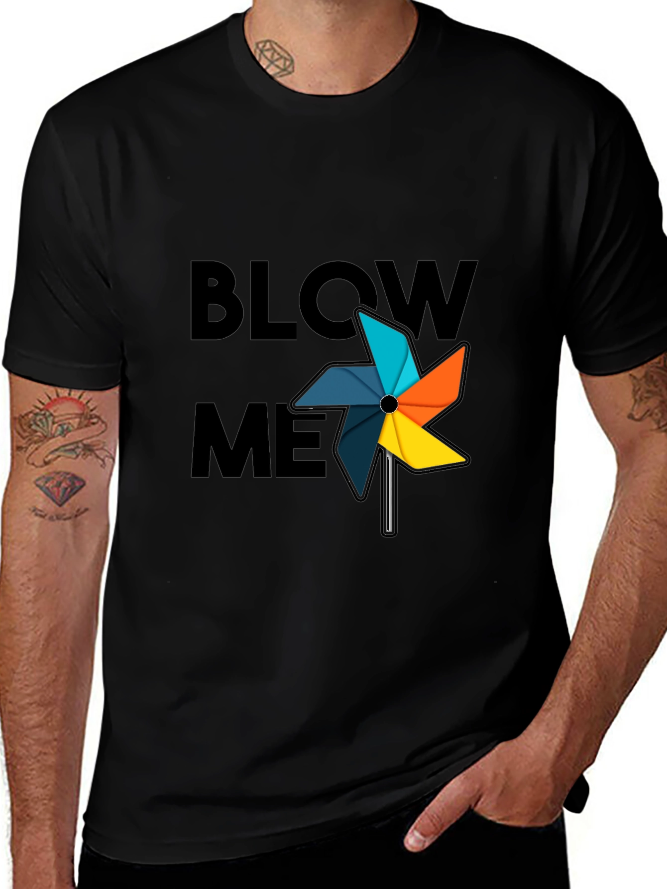 Blow Me Pinwheel Graphic T-Shirt