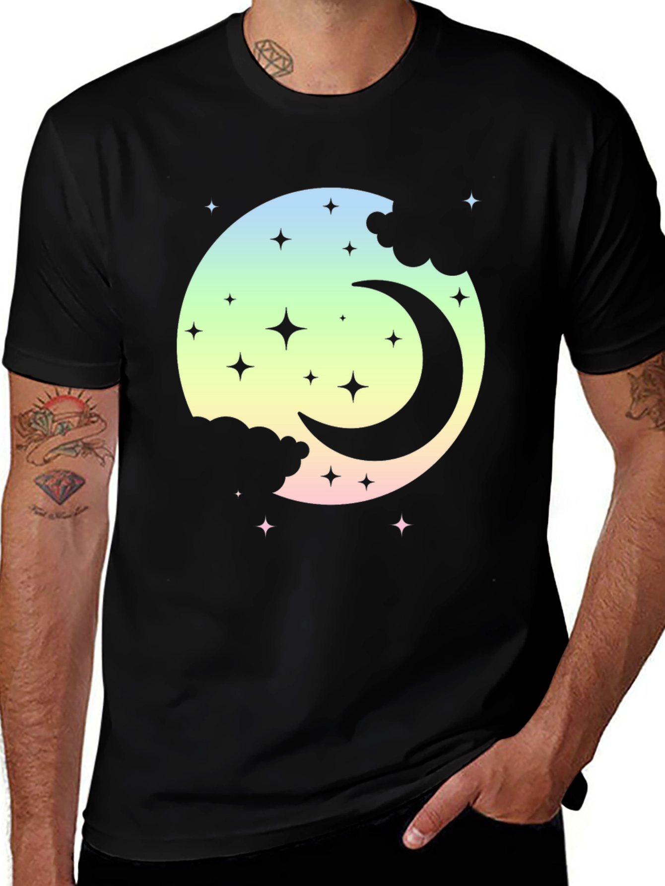 Moon and Stars Graphic T-Shirt