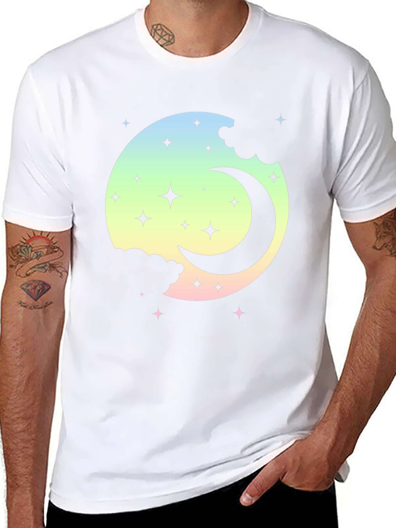 Moon and Stars Graphic T-Shirt