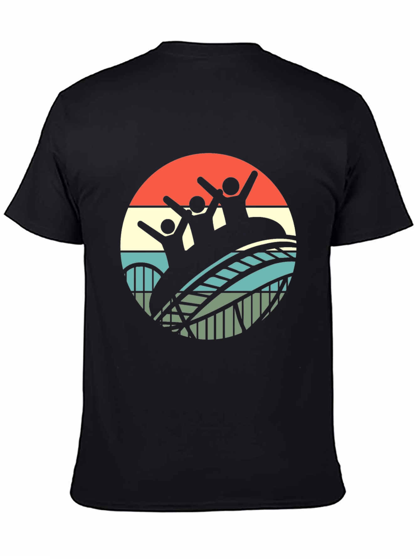 Retro Roller Coaster Ride T-Shirt - Black