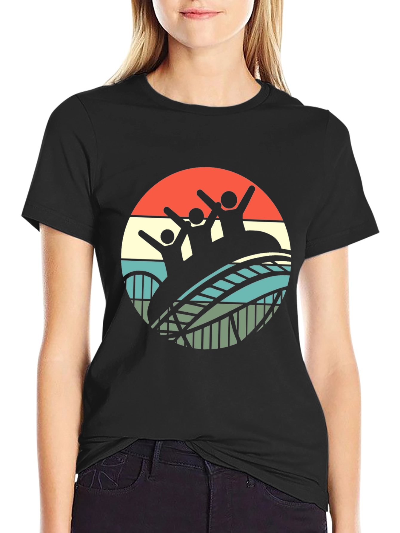 Retro Roller Coaster Ride T-Shirt - Black