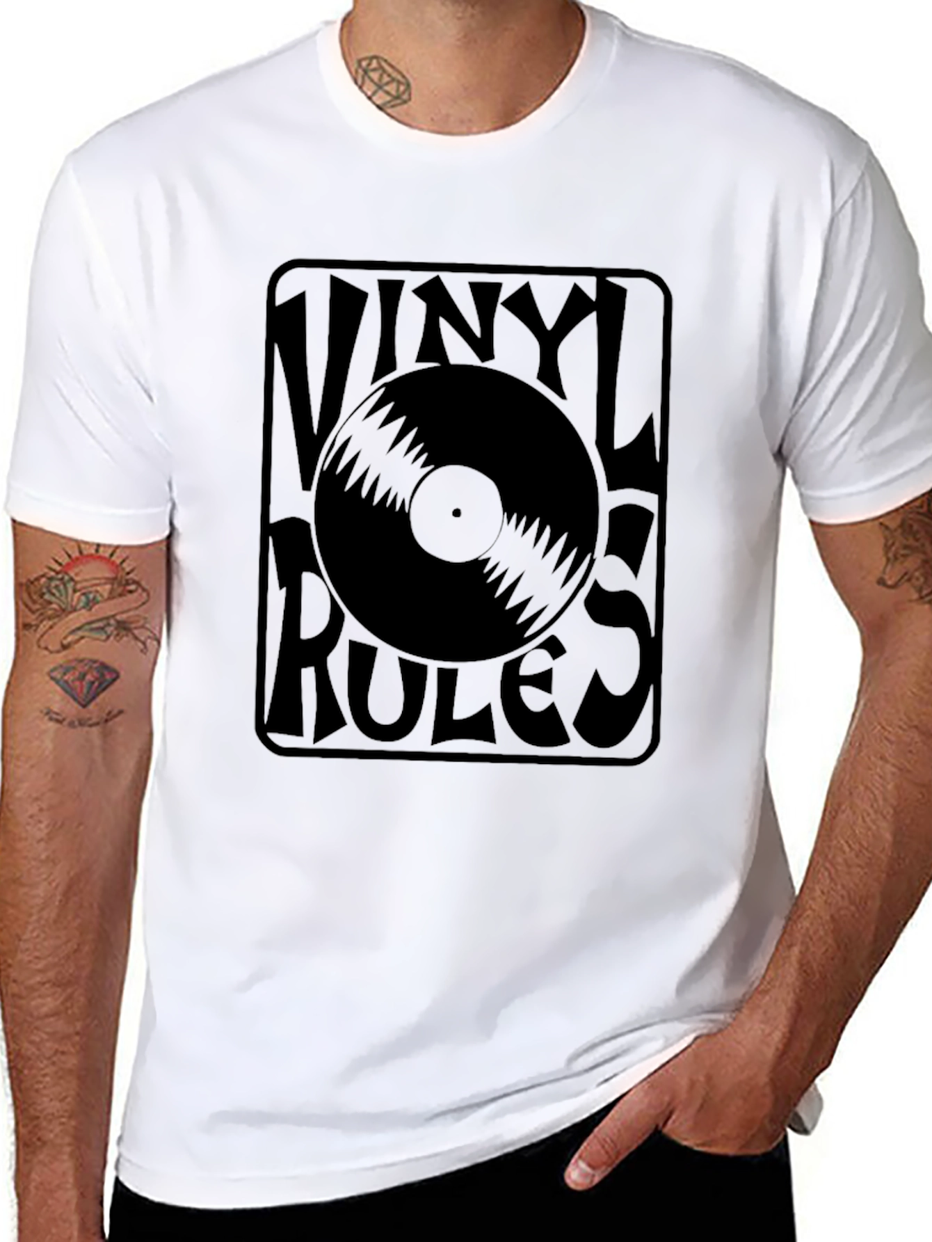 Vinyl Rules Retro Graphic T-Shirt