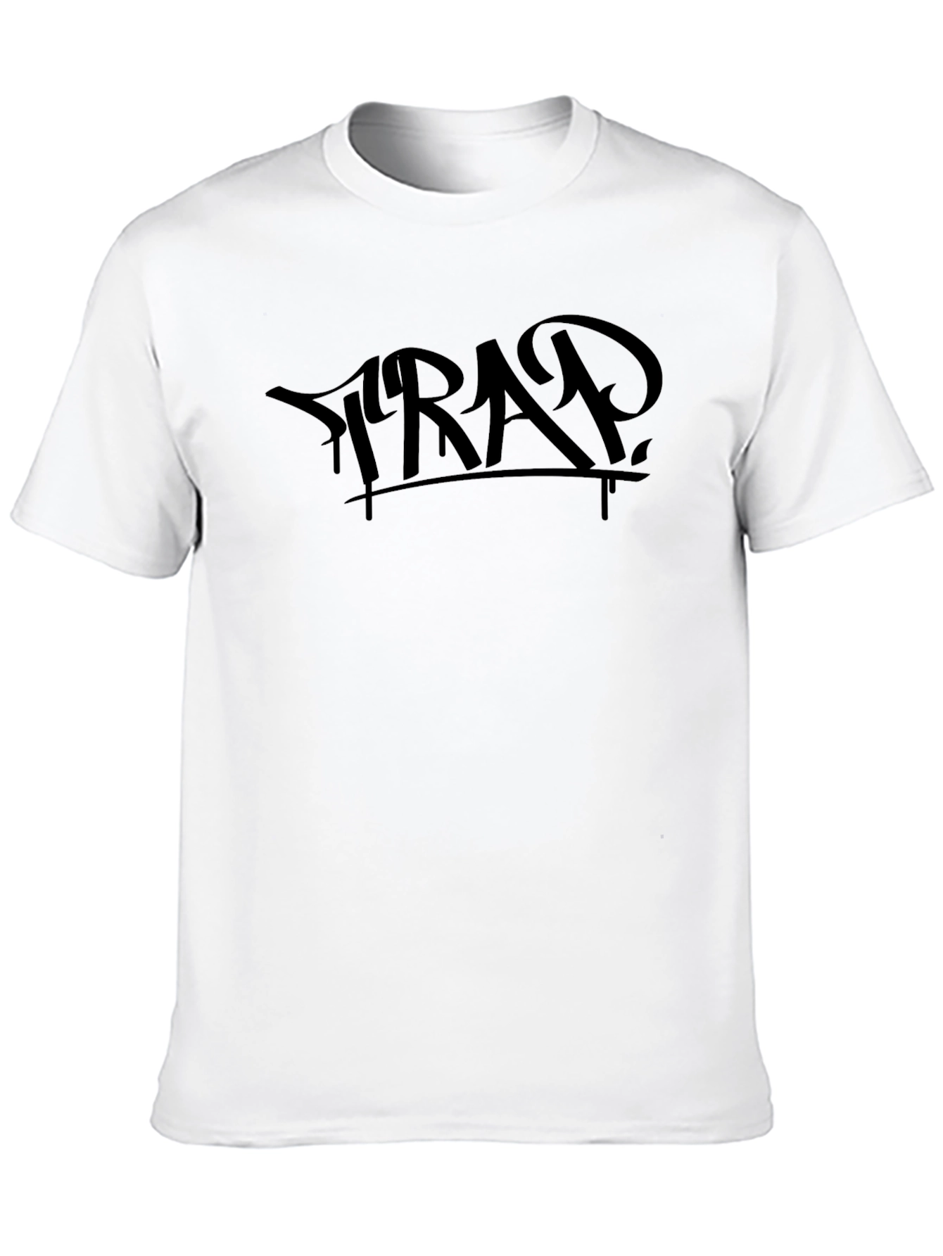 Mens Black Trap Graphic Tee Shirt