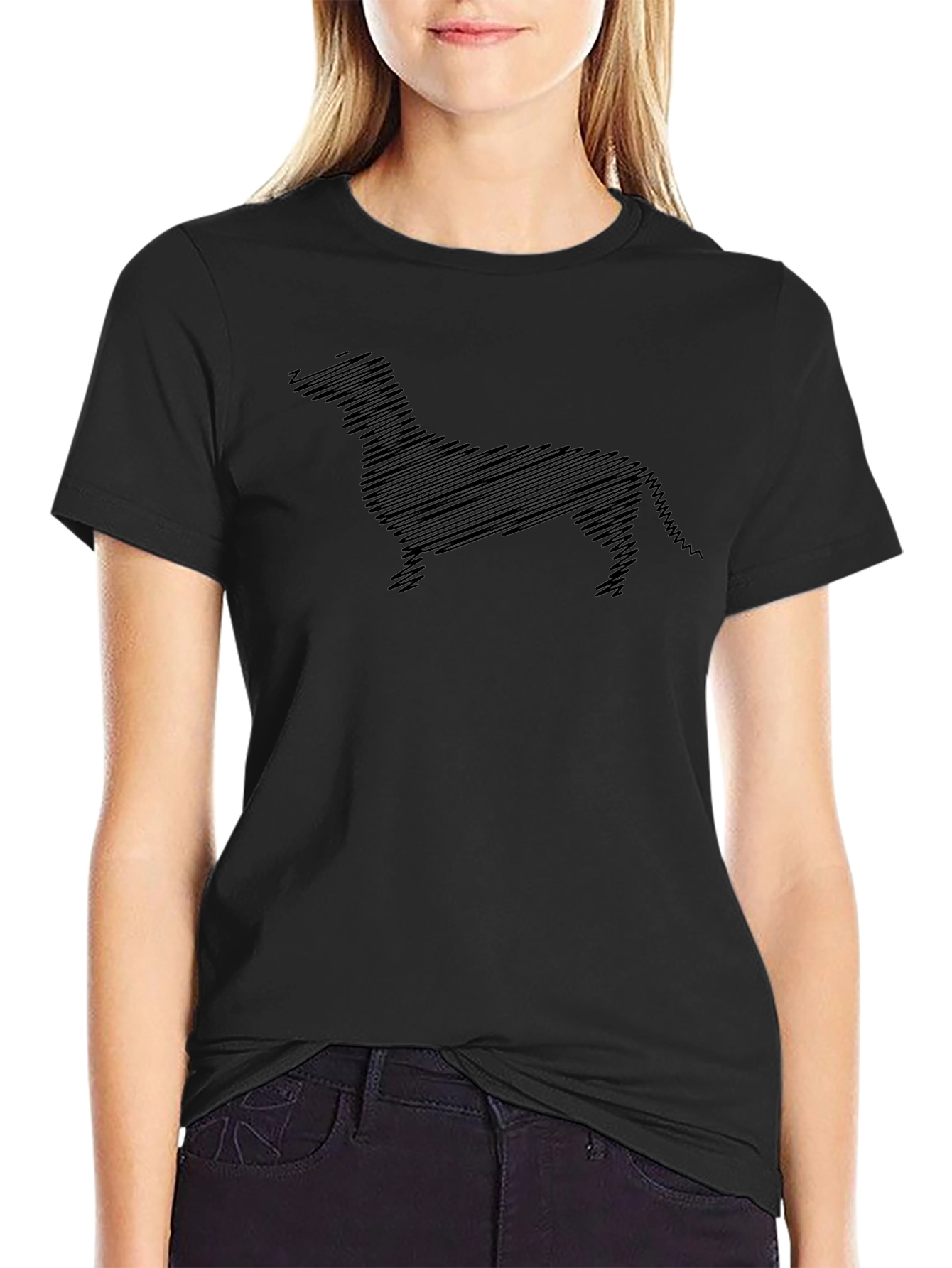 Dachshund Sketch Black T-Shirt - Unique Dog Lover Tee