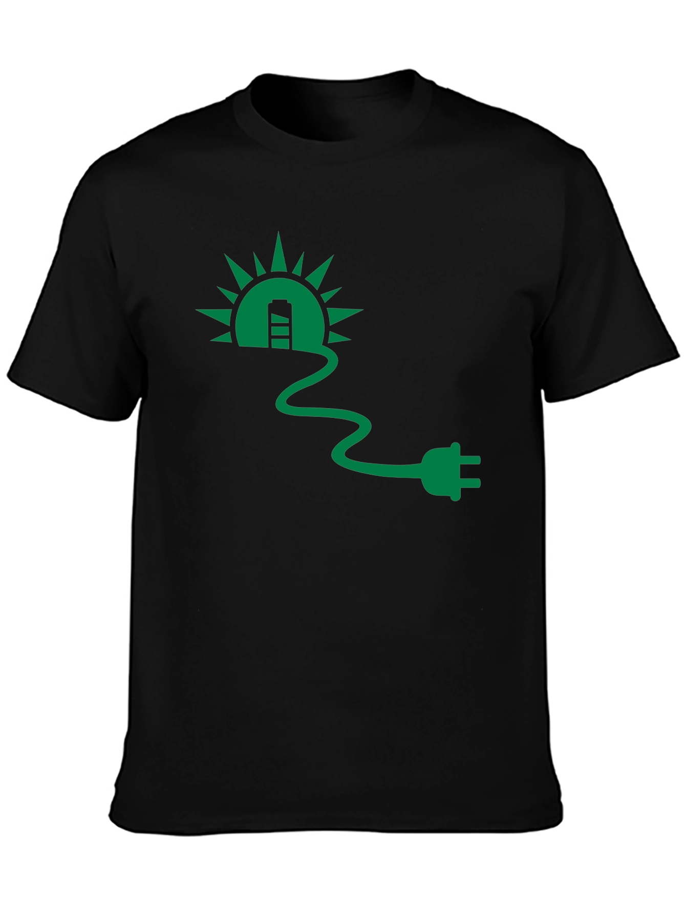 Eco-Friendly Solar Plug T-Shirt - Black