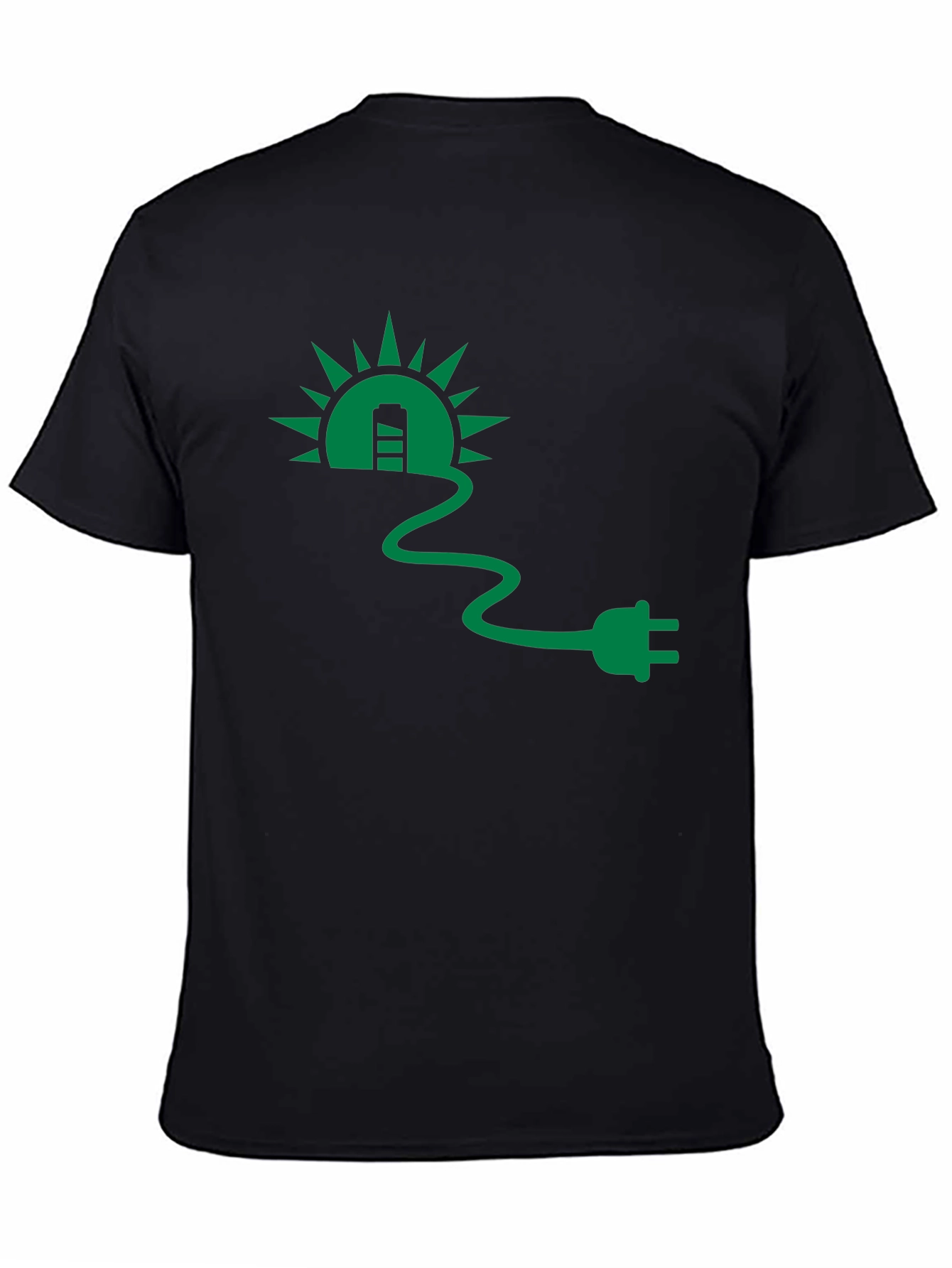 Eco-Friendly Solar Plug T-Shirt - Black