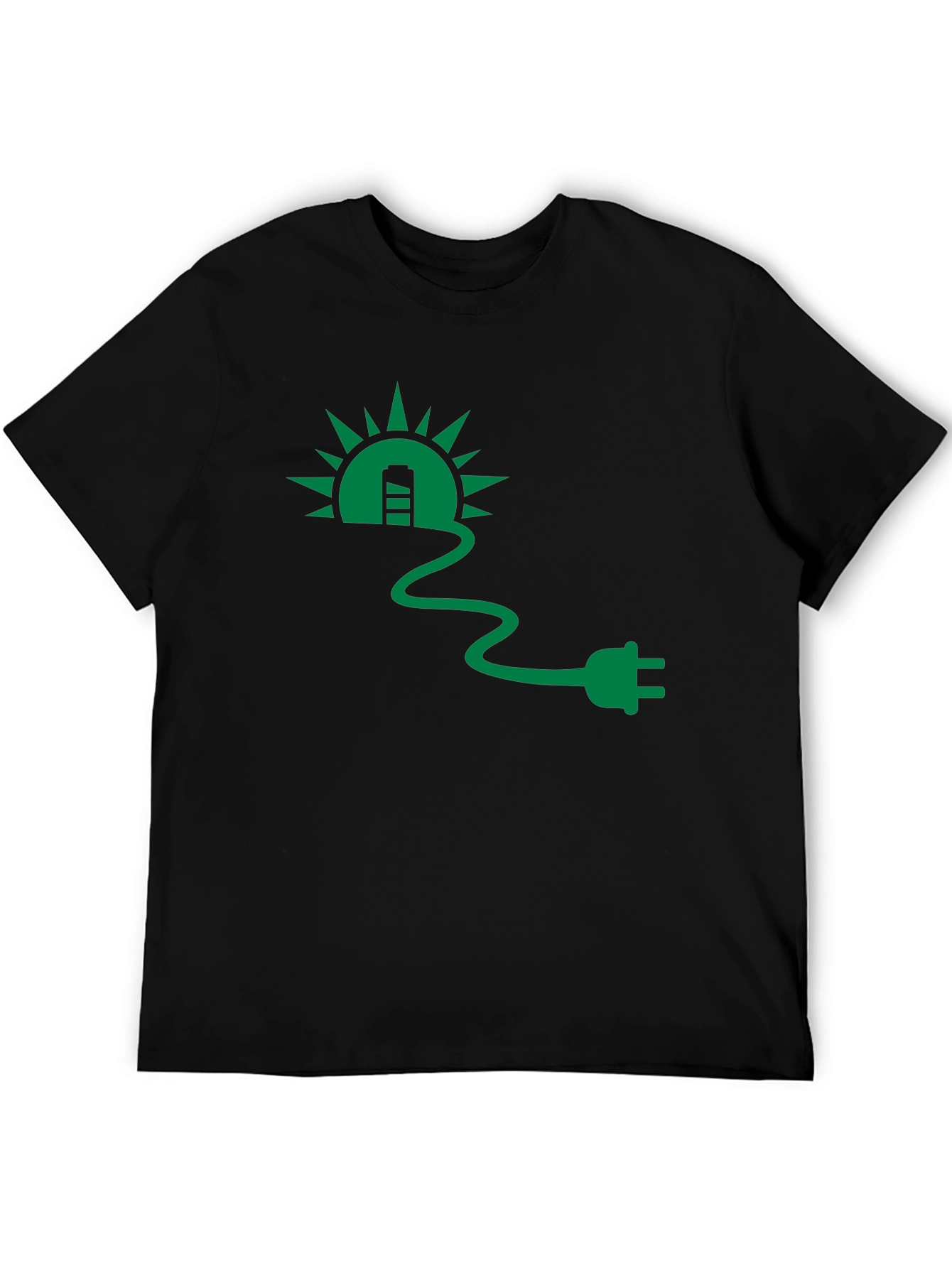 Eco-Friendly Solar Plug T-Shirt - Black