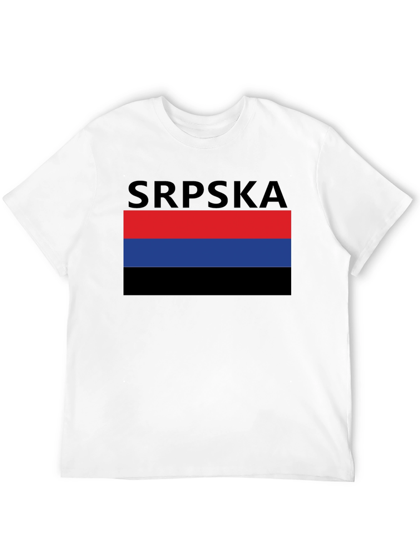 Srpska Flag Graphic T-Shirt - Black