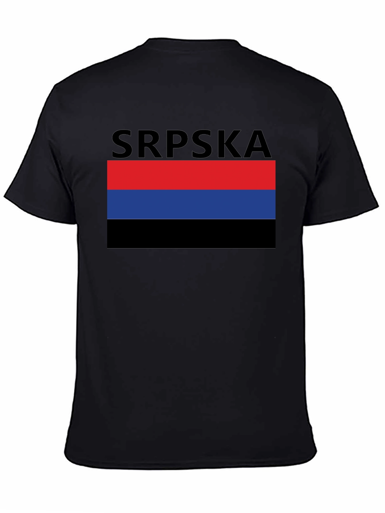 Srpska Flag Graphic T-Shirt - Black