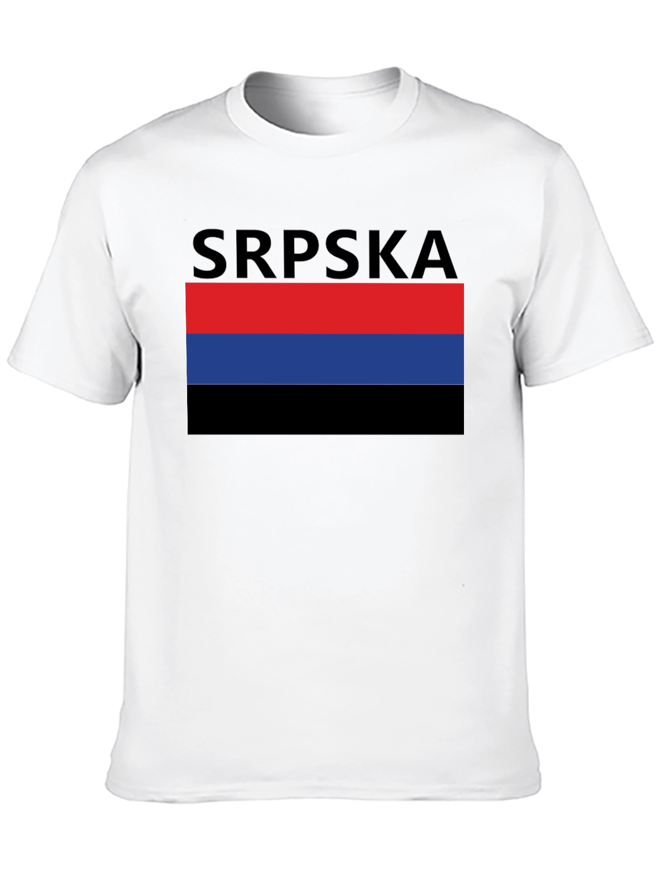 Srpska Flag Graphic T-Shirt - Black