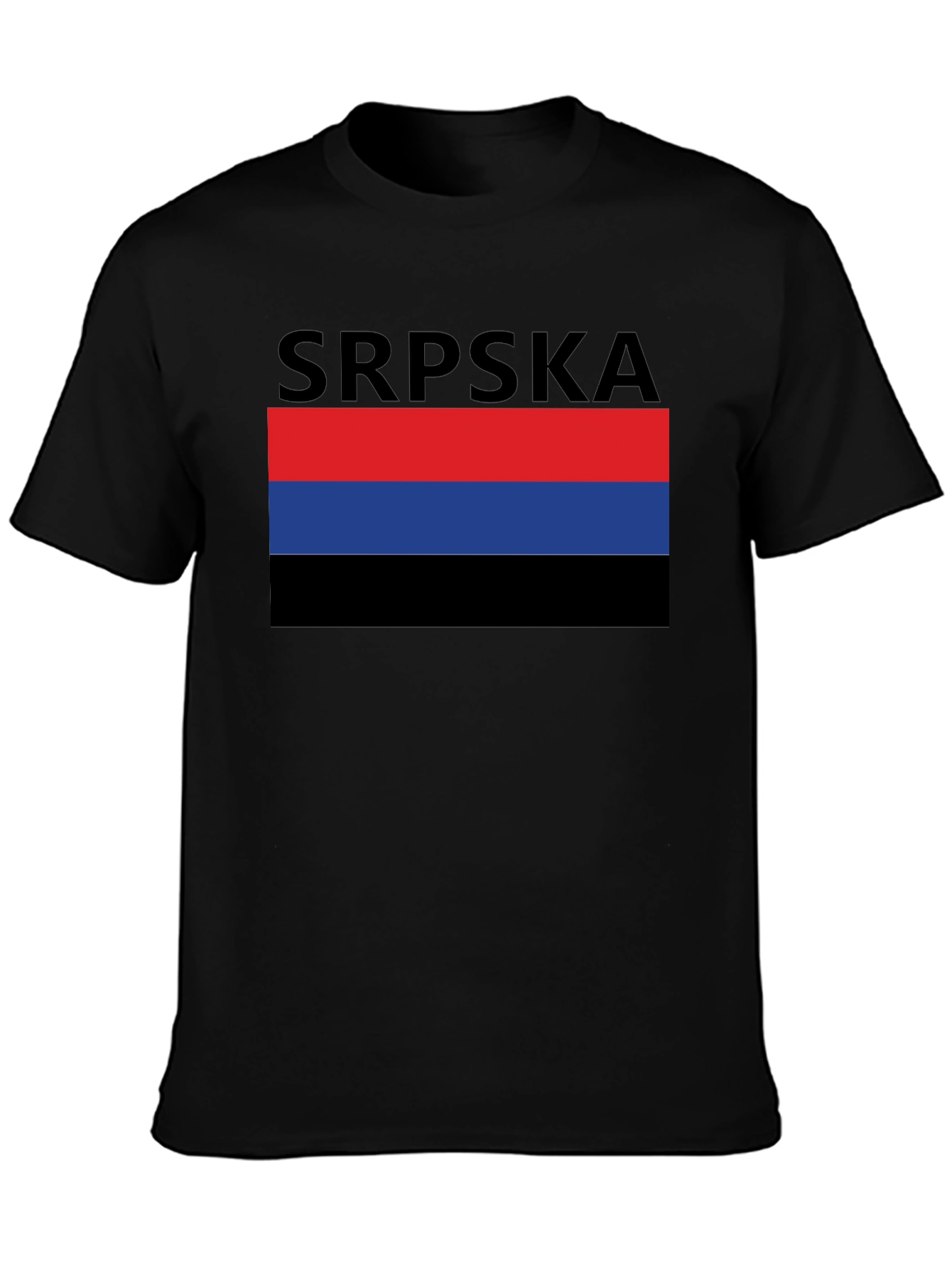Srpska Flag Graphic T-Shirt - Black