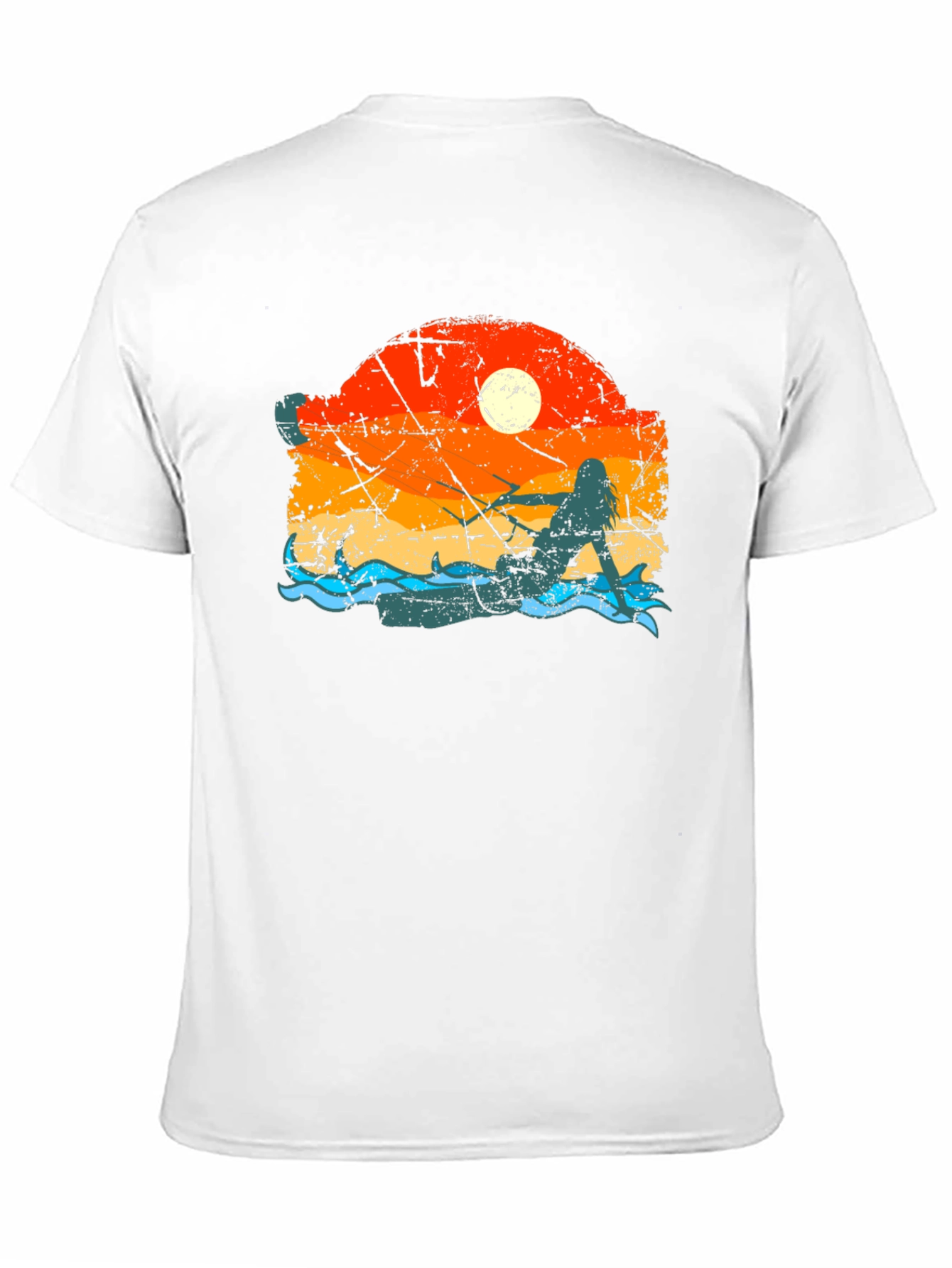Mermaid Sunset Graphic Tee - Black Cotton Comfort