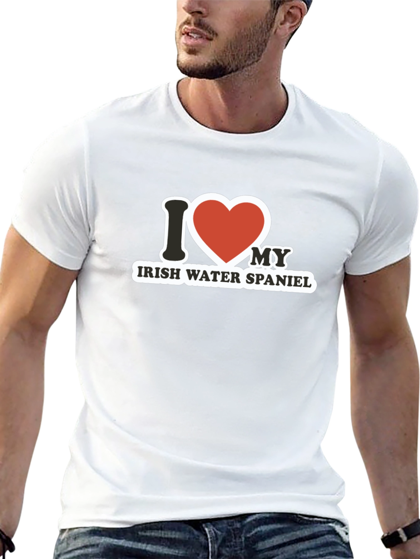 I Love My Irish Water Spaniel Black T-Shirt