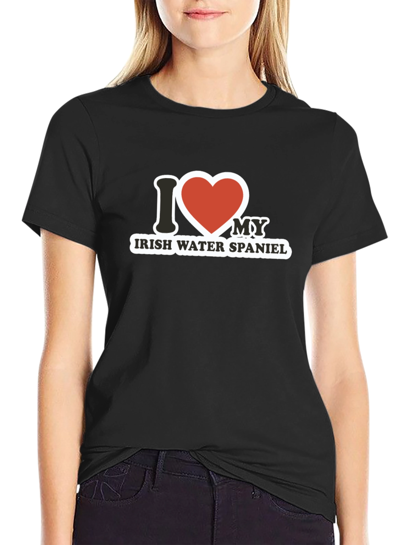 I Love My Irish Water Spaniel Black T-Shirt
