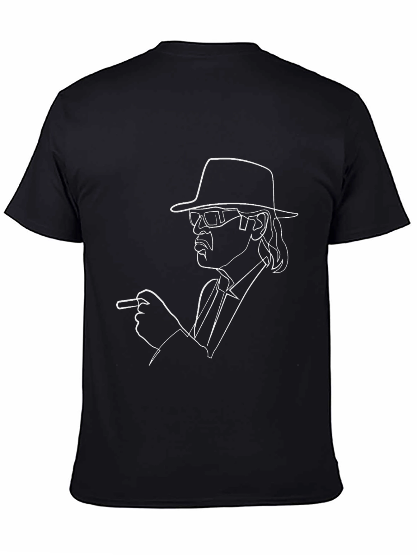 Cool Black T-Shirt with Line Art Graphic