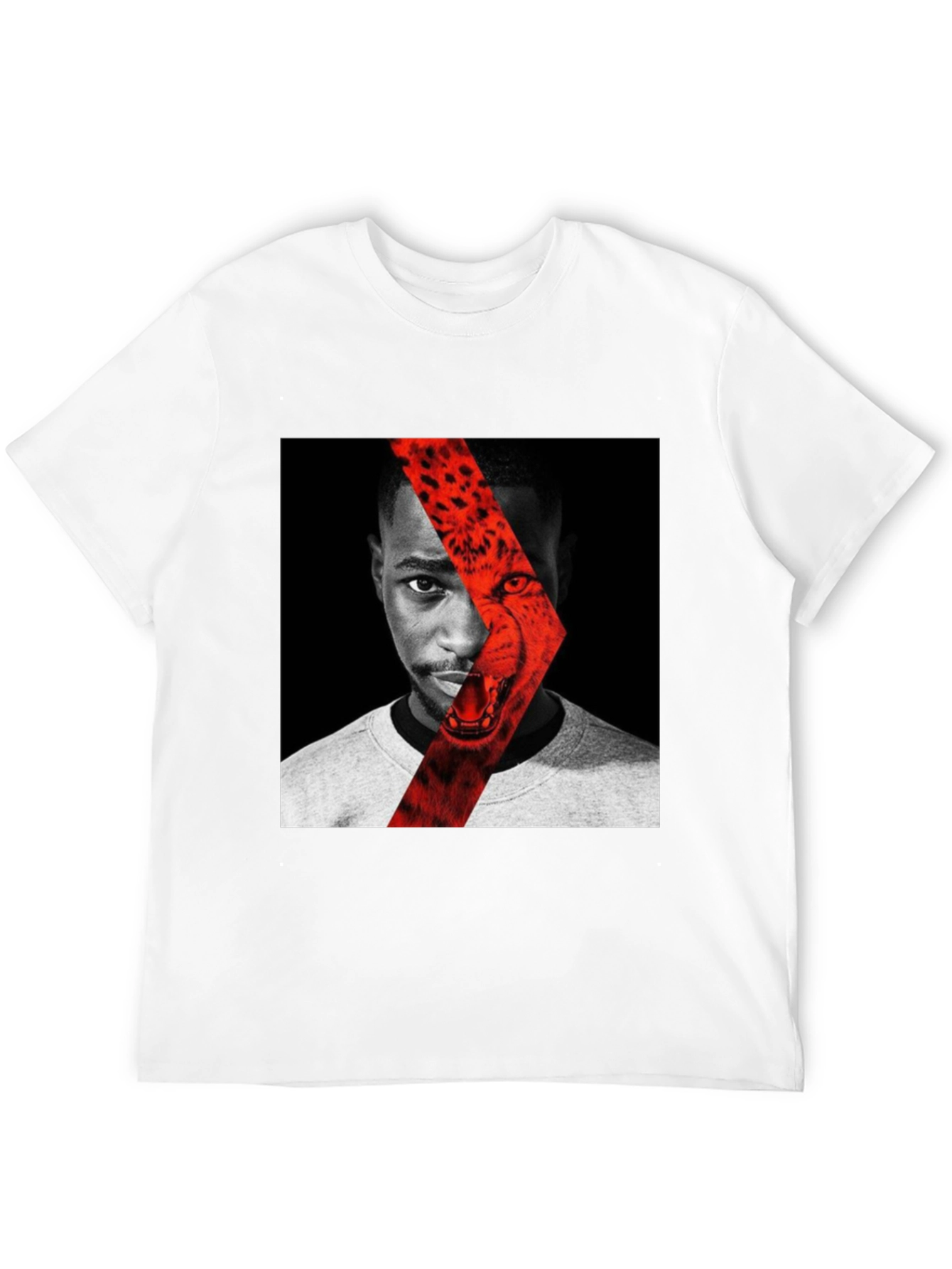 Black T-Shirt with Unique Face Design