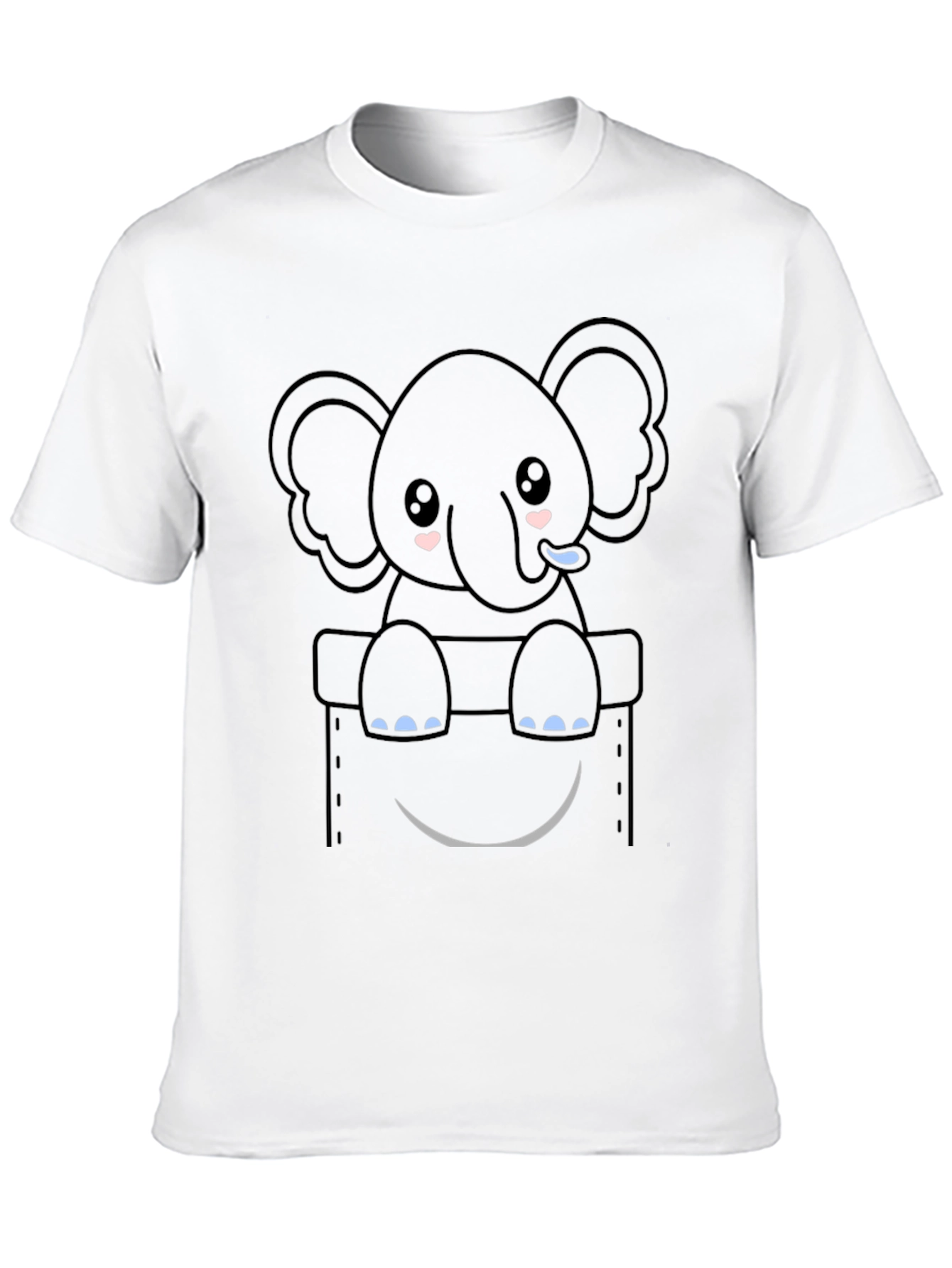 Cute Elephant Pocket Graphic Tee