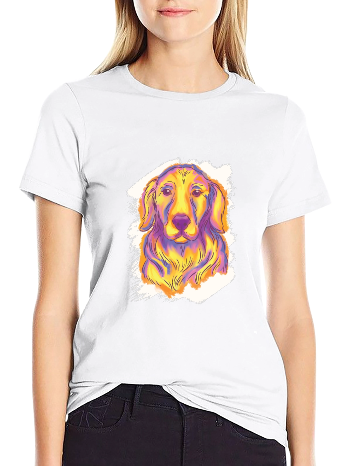 Dog Graphic Print Tee - Funky Canine Style!