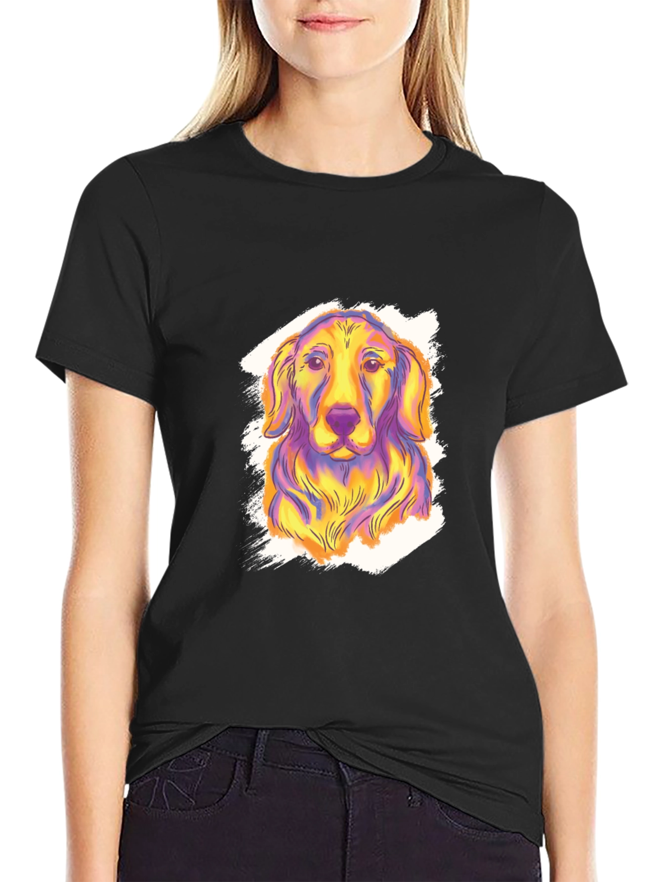 Dog Graphic Print Tee - Funky Canine Style!