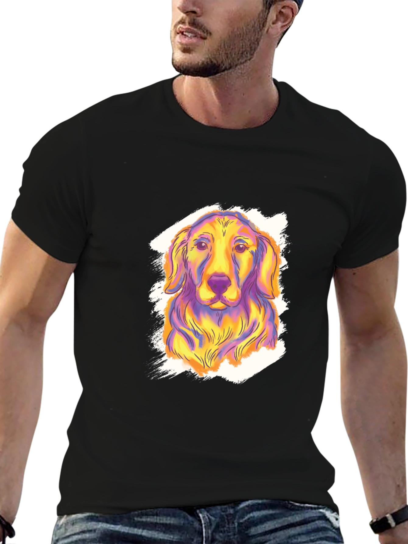 Dog Graphic Print Tee - Funky Canine Style!