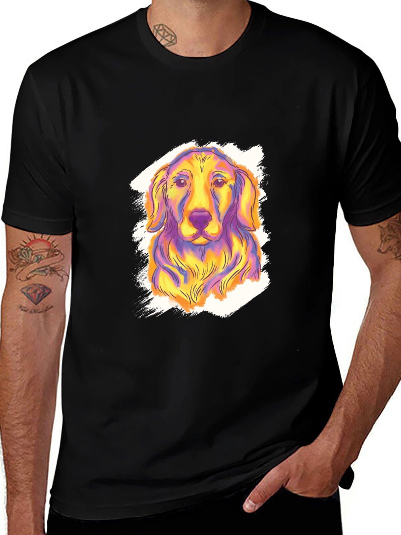 Dog Graphic Print Tee - Funky Canine Style!
