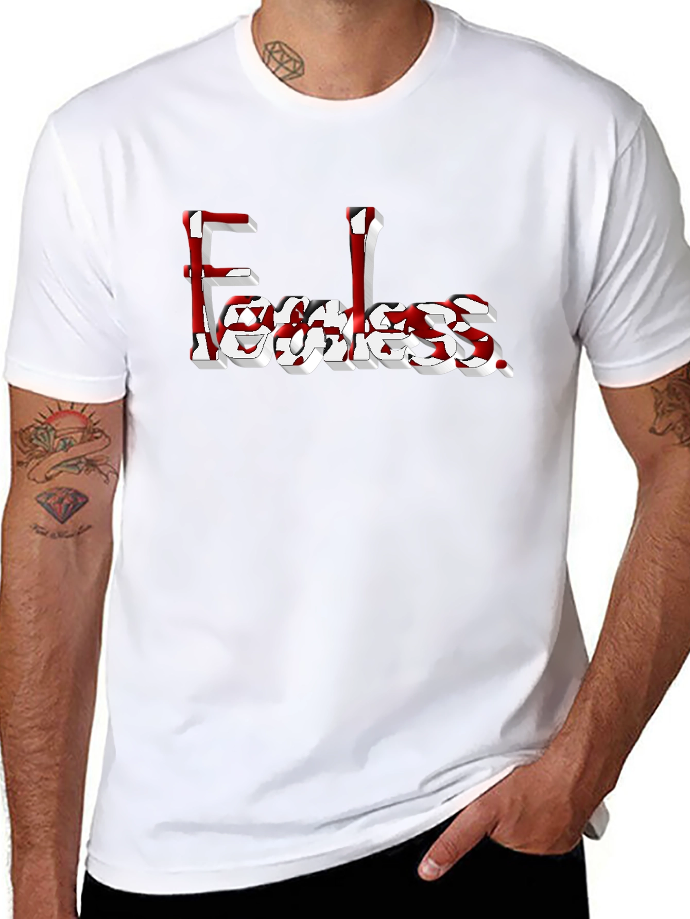 Fearless Graphic Tee - Black Cotton Casual Wear