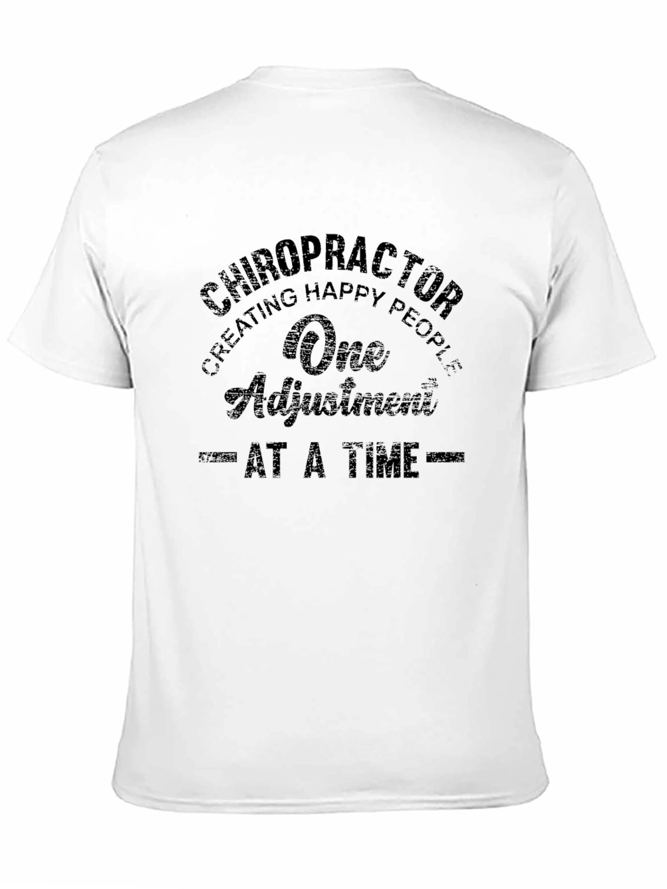 Chiropractor One Adjustment at a Time Black T-Shirt