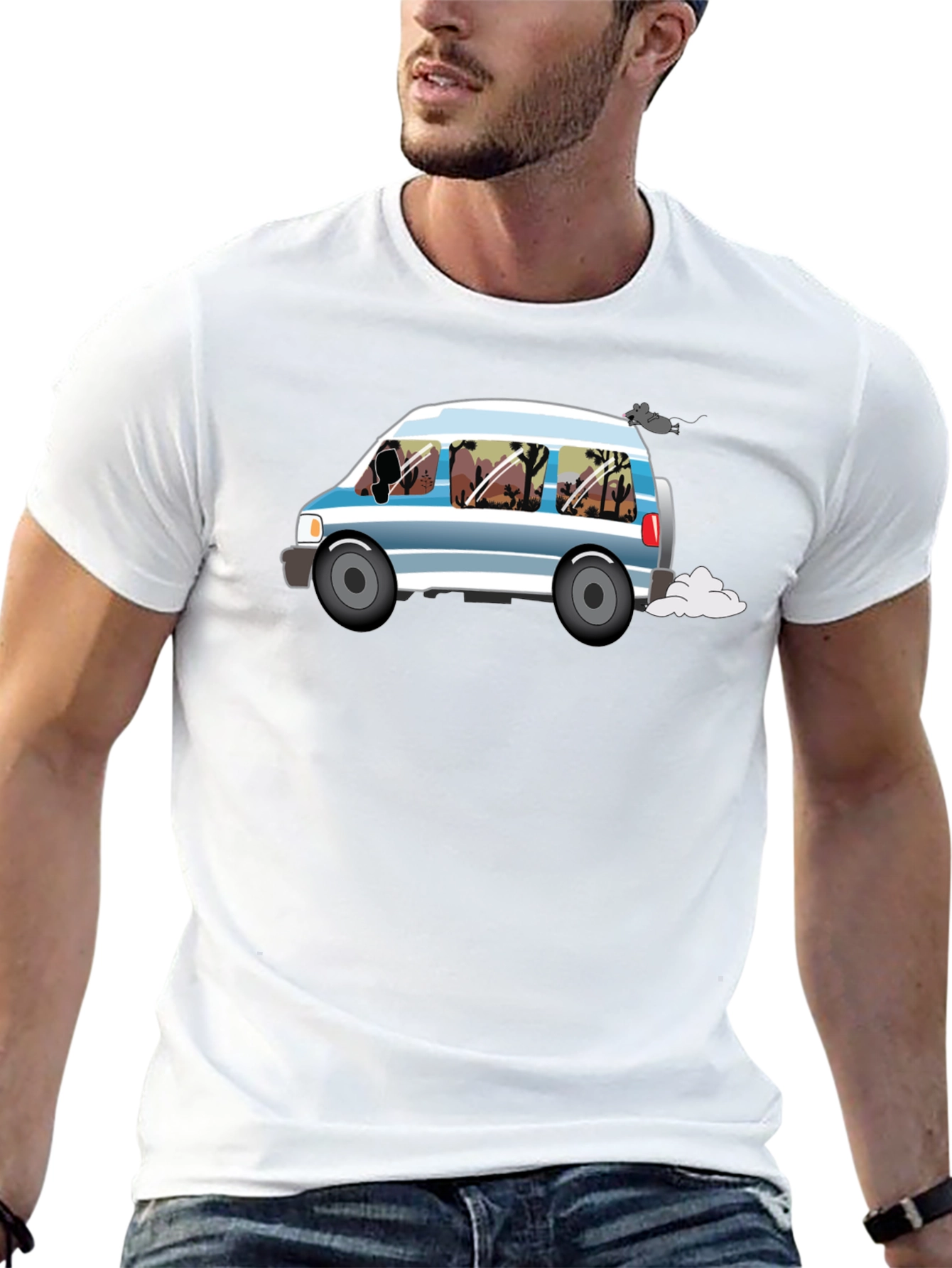 Retro Van Desert Scene Graphic Tee