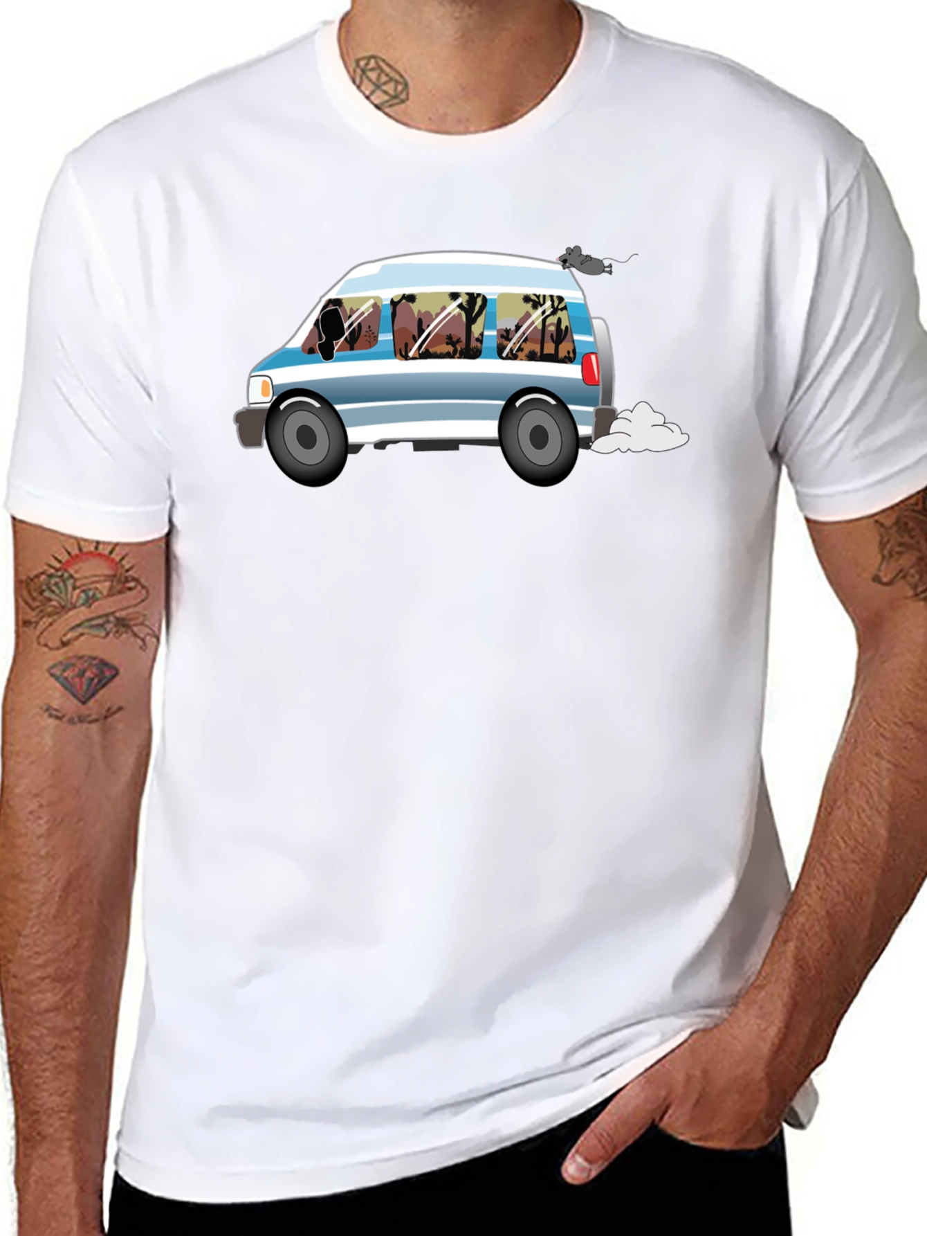 Retro Van Desert Scene Graphic Tee