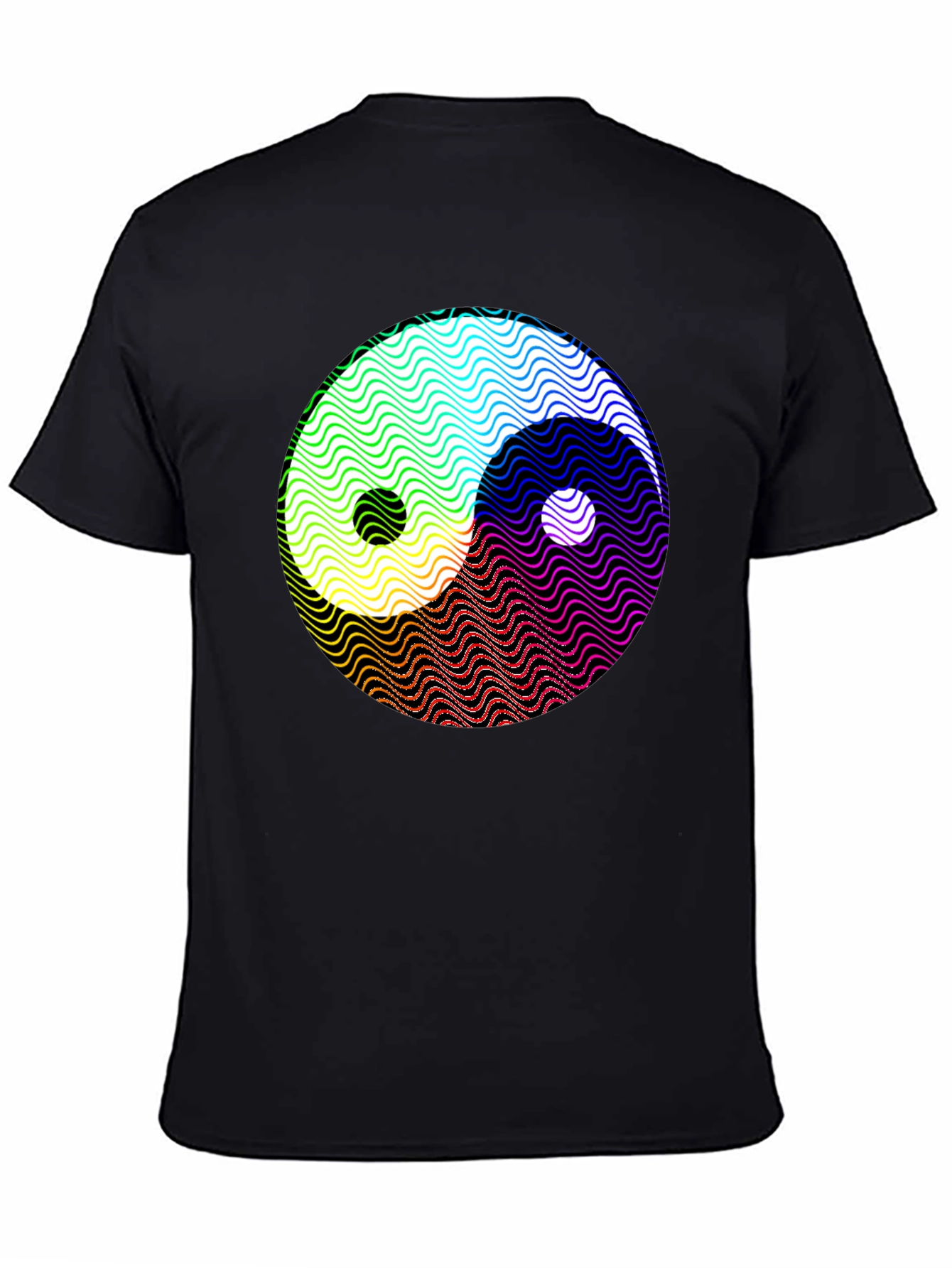 Yin Yang Wave Pattern Graphic T-Shirt