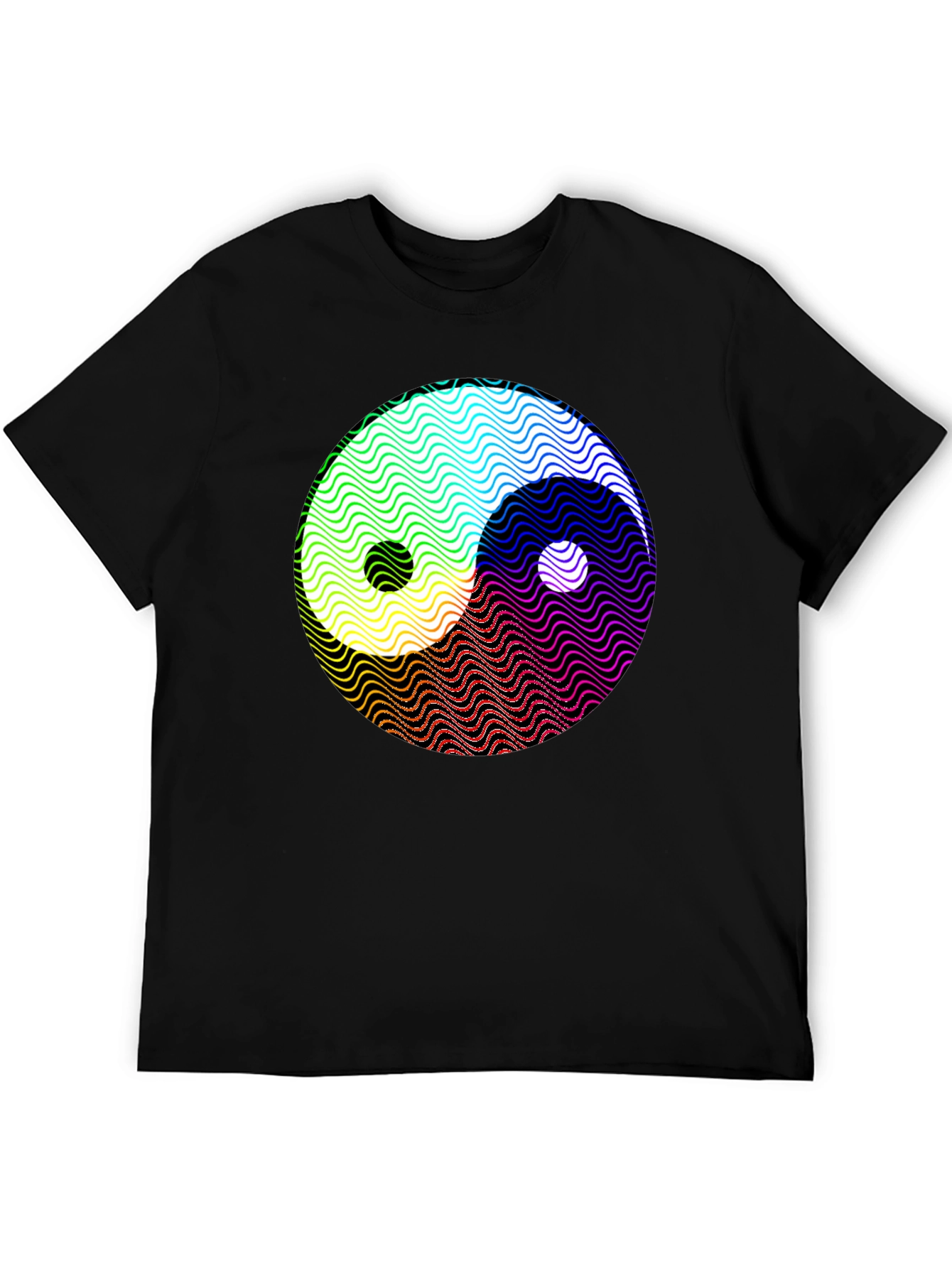 Yin Yang Wave Pattern Graphic T-Shirt