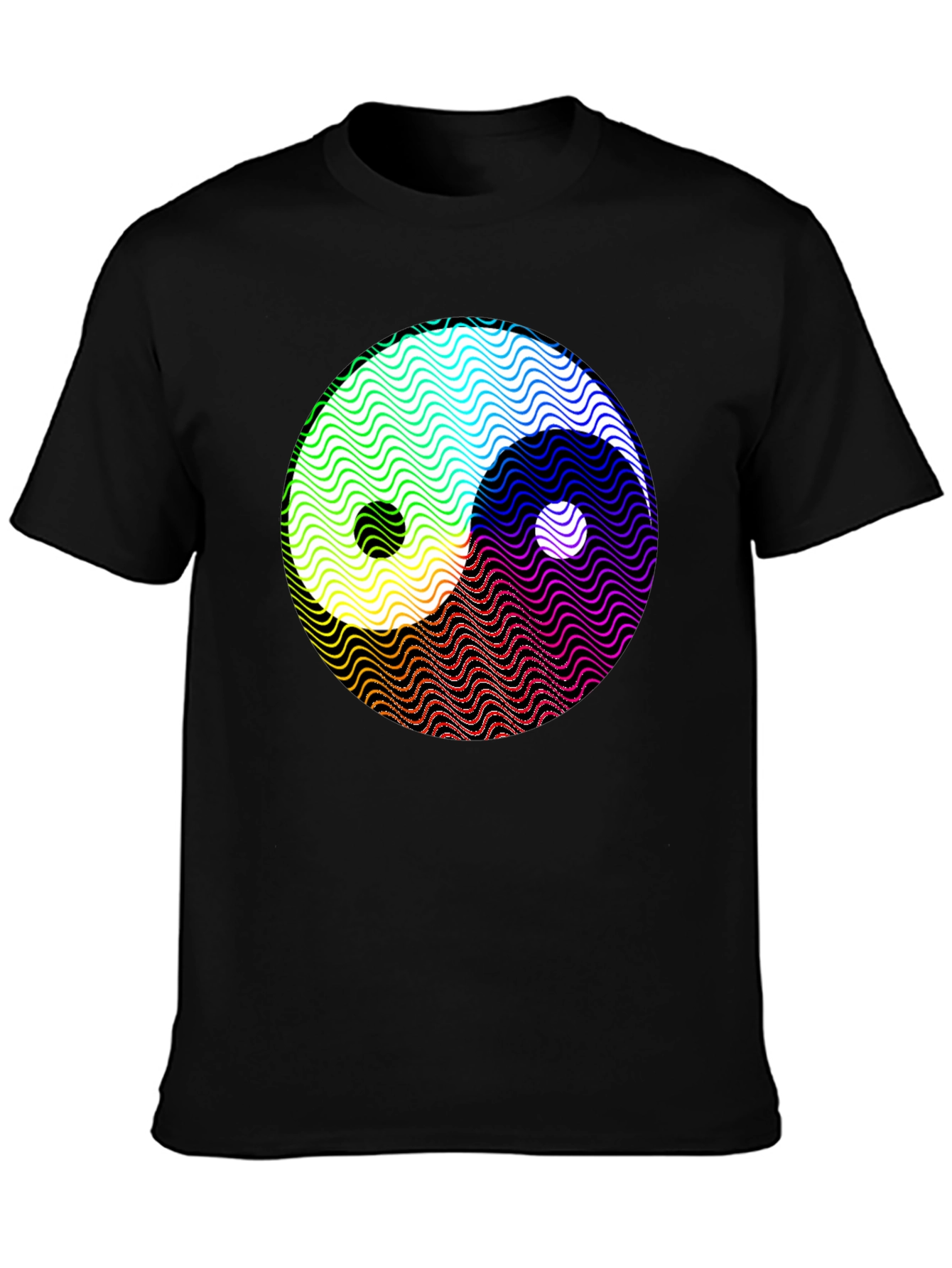 Yin Yang Wave Pattern Graphic T-Shirt