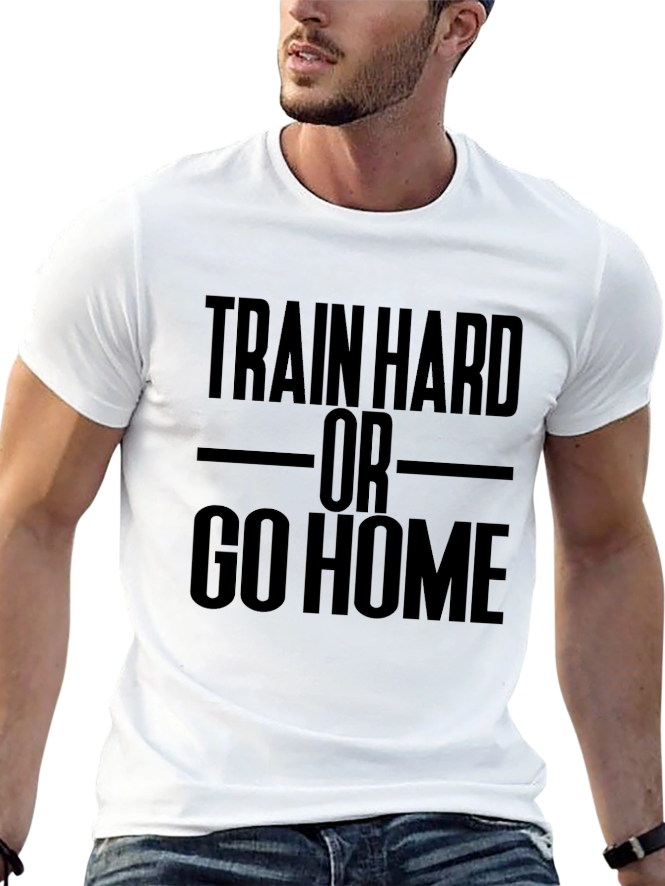 Train Hard or Go Home Black Graphic T-Shirt