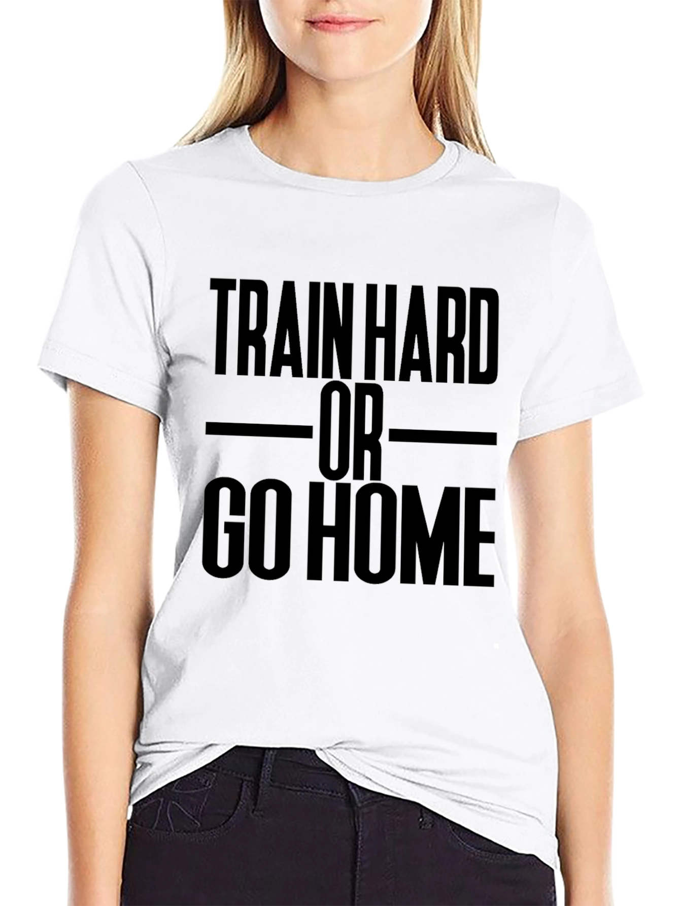 Train Hard or Go Home Black Graphic T-Shirt