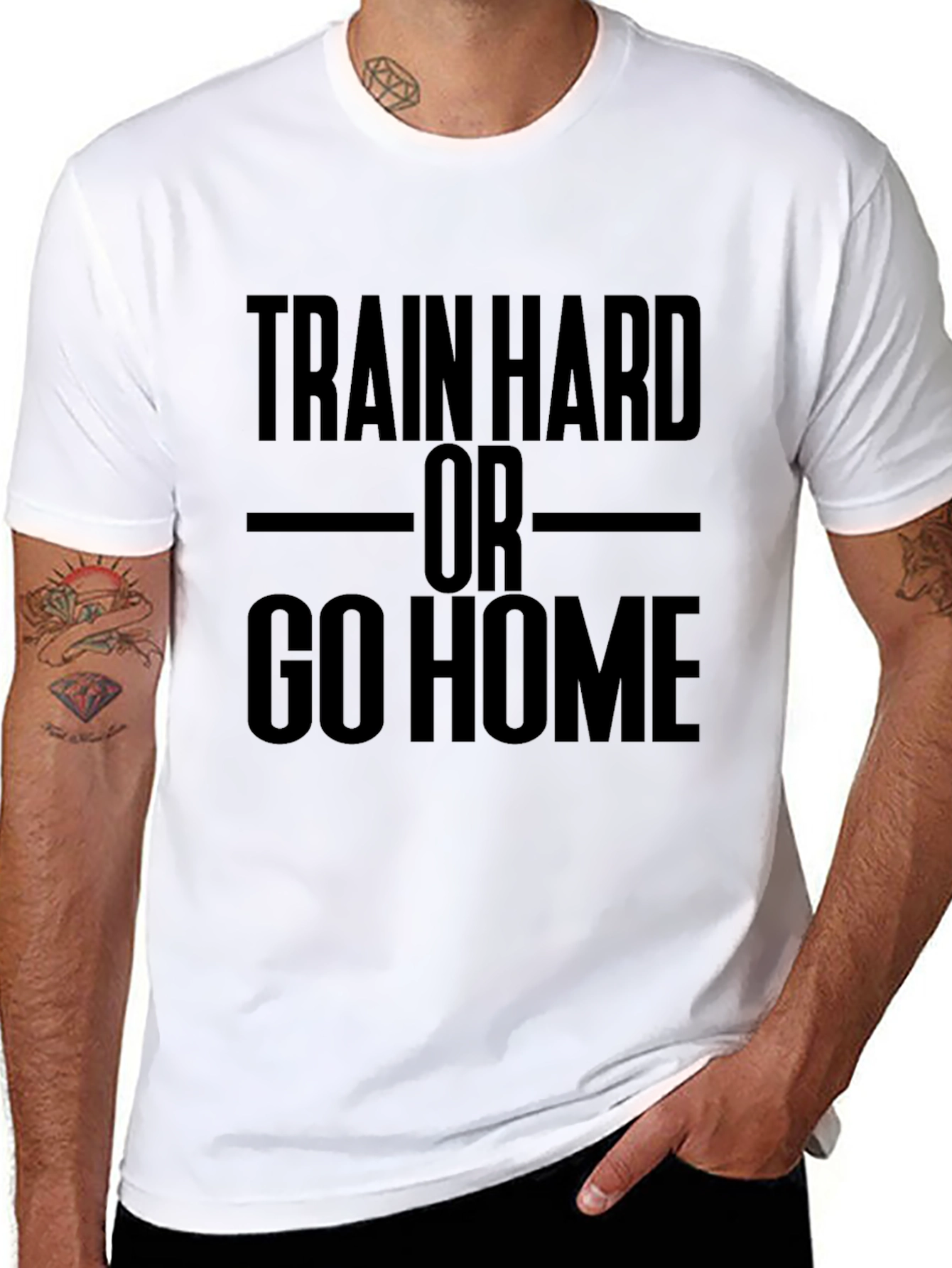 Train Hard or Go Home Black Graphic T-Shirt