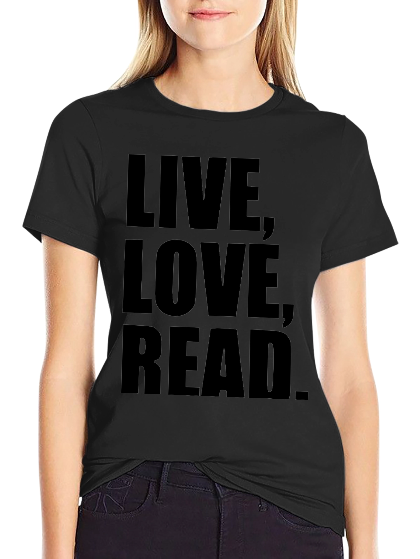 Live Love Read Black Graphic T-Shirt