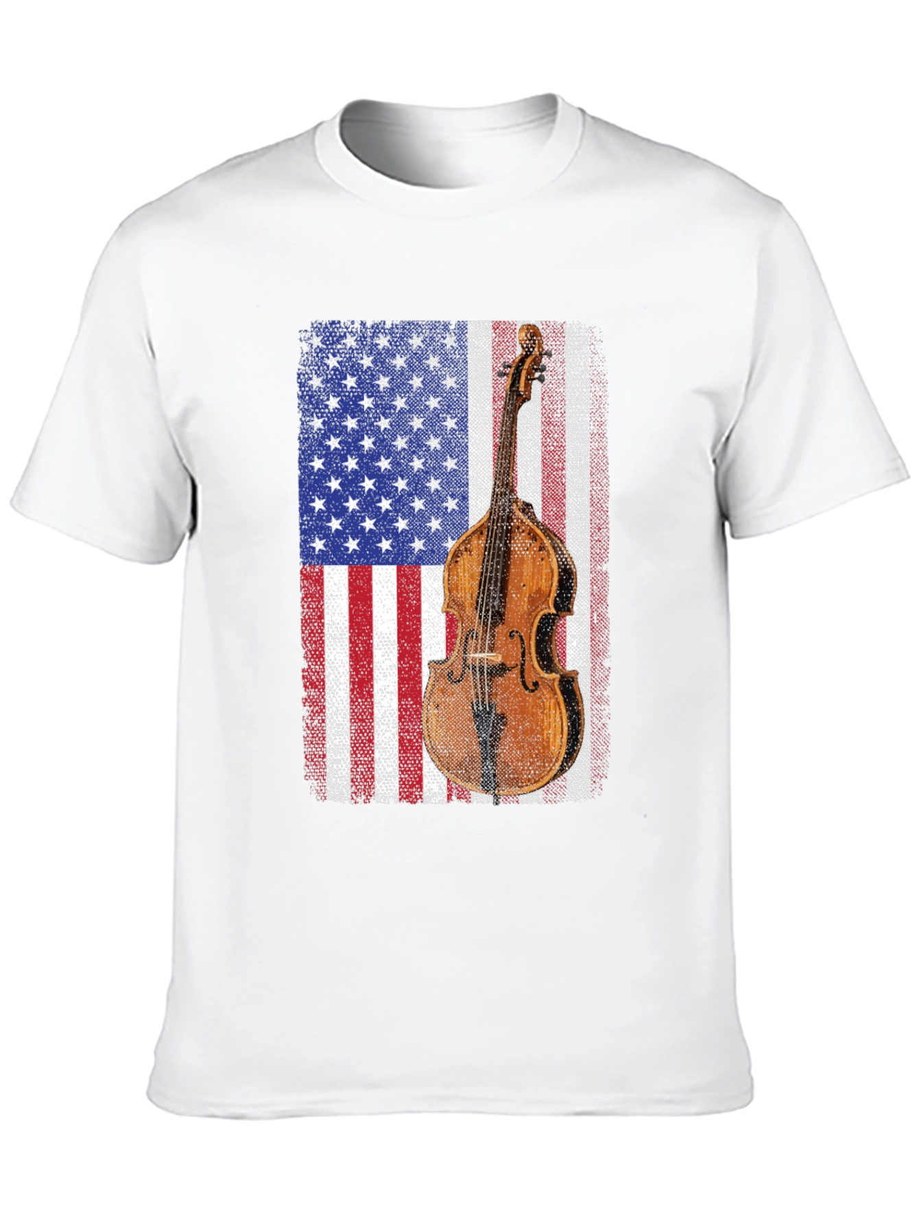American Flag Upright Bass T-Shirt