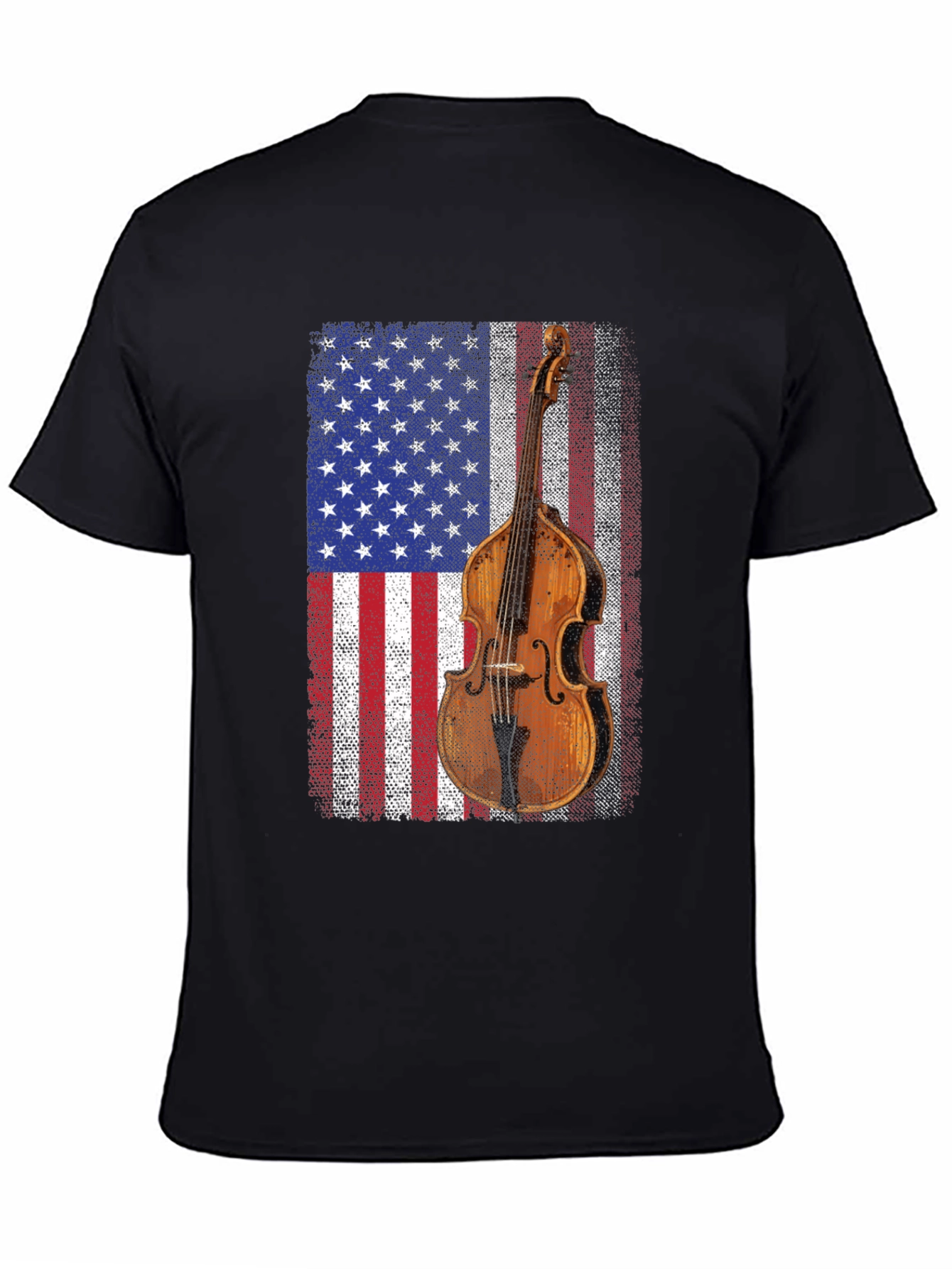 American Flag Upright Bass T-Shirt