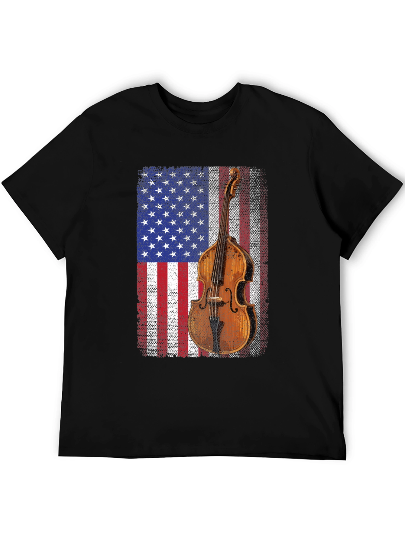American Flag Upright Bass T-Shirt