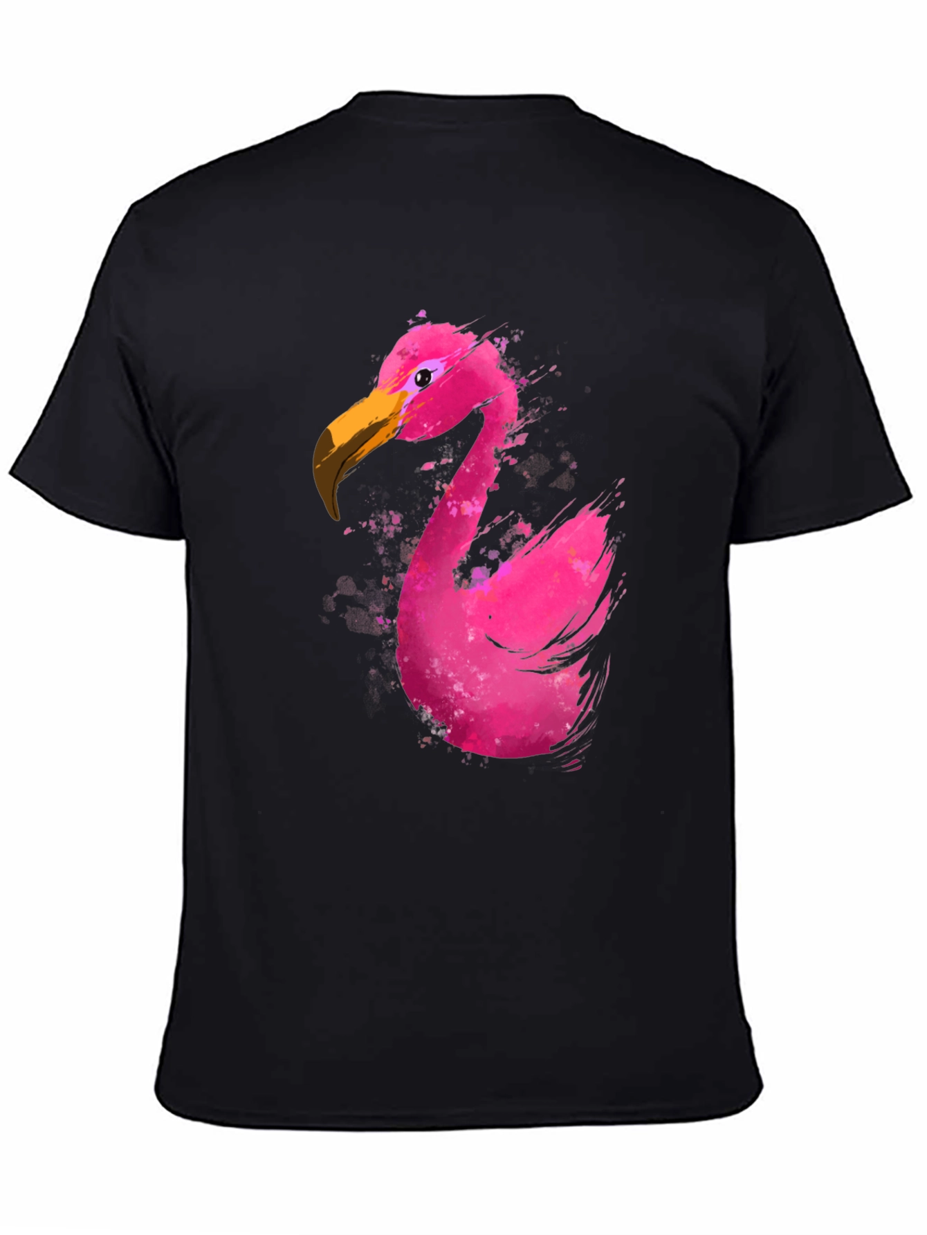 Flamingo Graphic T-Shirt - Black Cotton Tee